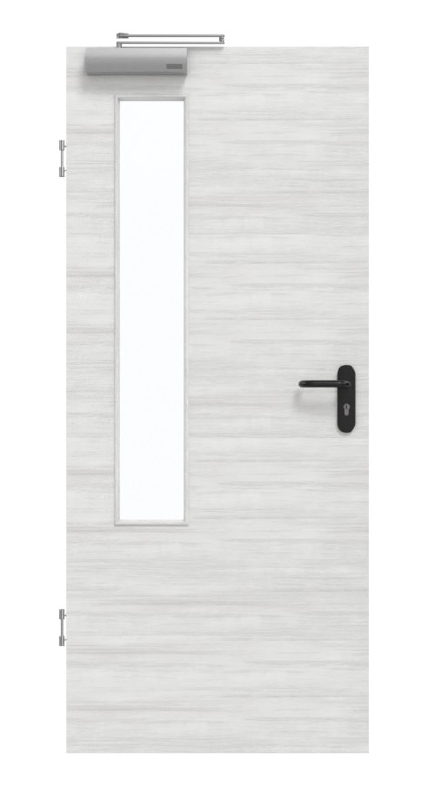 GARANT Rauchschutztür Quer Authentic Grigio GCK08 mit Lichtausschnitt LA-5 bandseitig