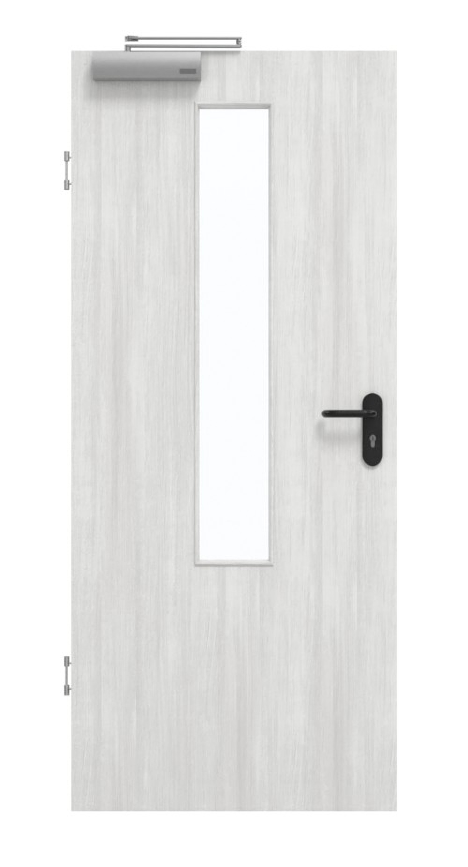 GARANT Rauchschutztür Authentic Grigio GCK08 mit Lichtausschnitt LA-5 mittig