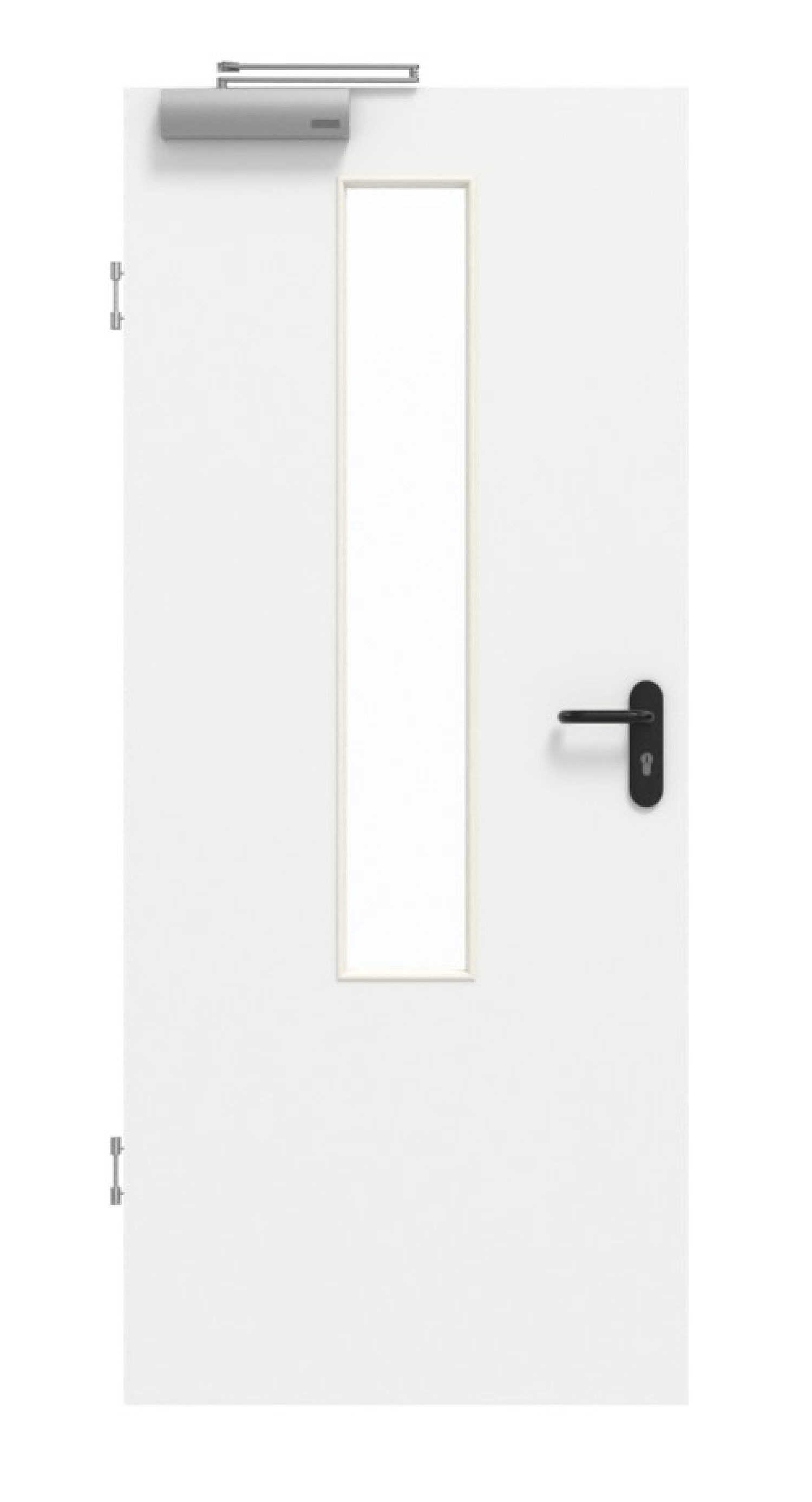 GARANT Rauchschutztür D354-60 Designer White Resopal mit Lichtausschnitt LA-5 mittig