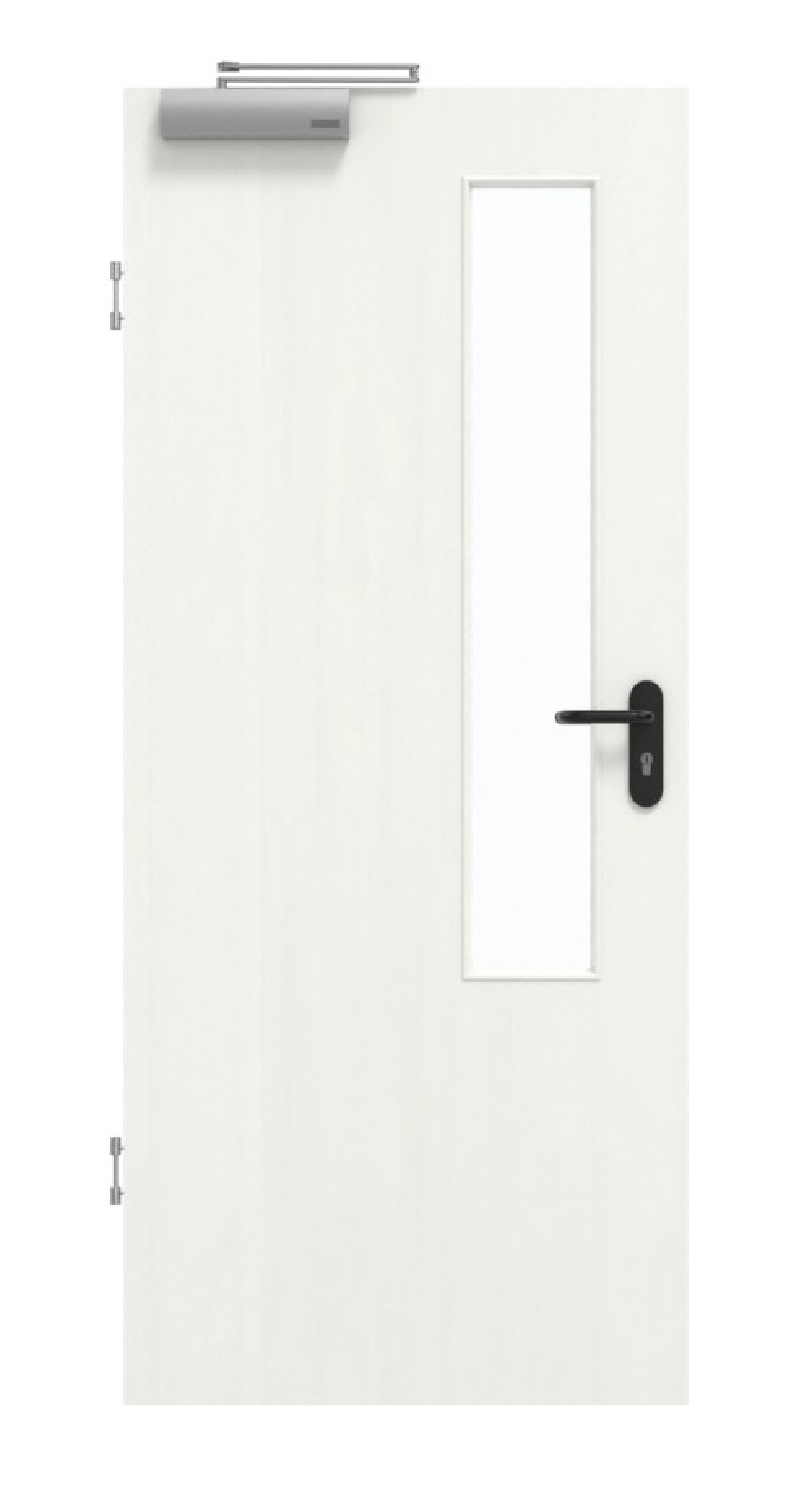 GARANT Rauchschutztür Authentic Bianco CePaL mit Lichtausschnitt LA-5 schlossseitig