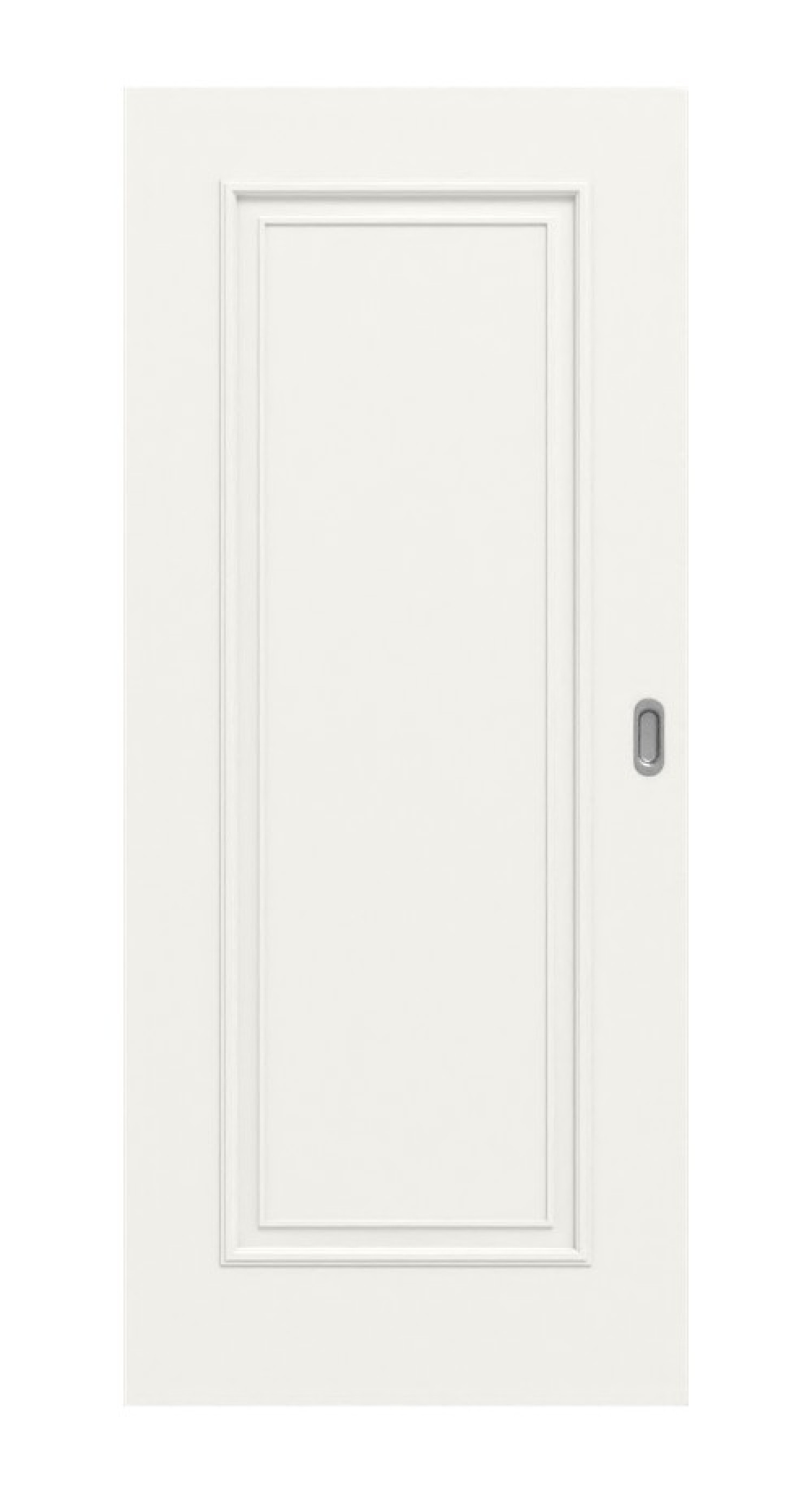 Frontansicht von Landhaus 1 Classic Weißlack Schiebetür - Huga