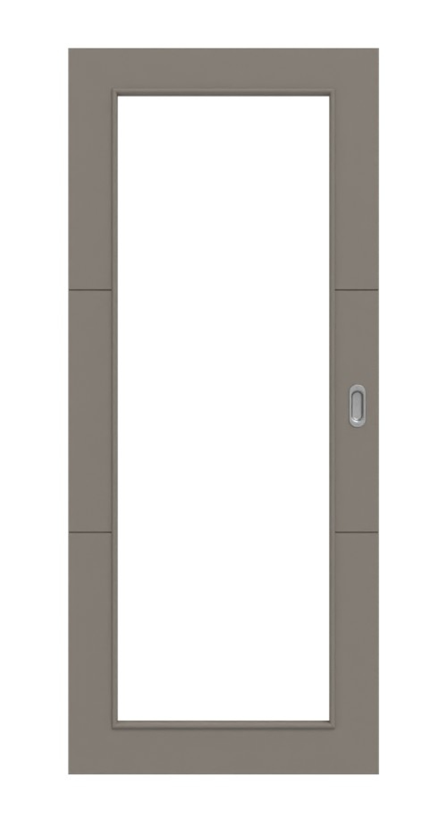 Frontansicht von Signum 31 LA 27 Basic Lack Taupe RAL 7048 Schiebetür - Huga