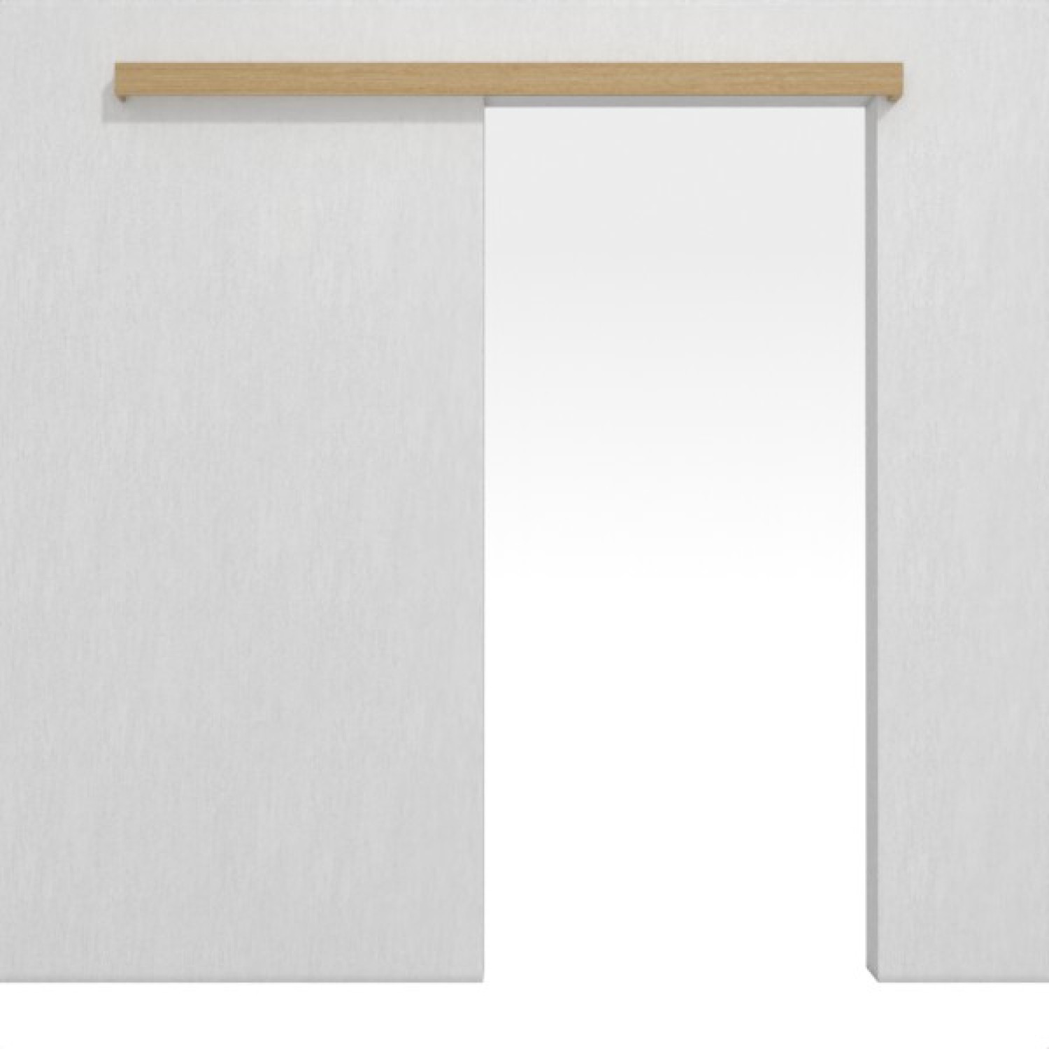 LEBO Schiebetürsystem vor der Wand laufend Limba Matt Furnier ohne Zarge