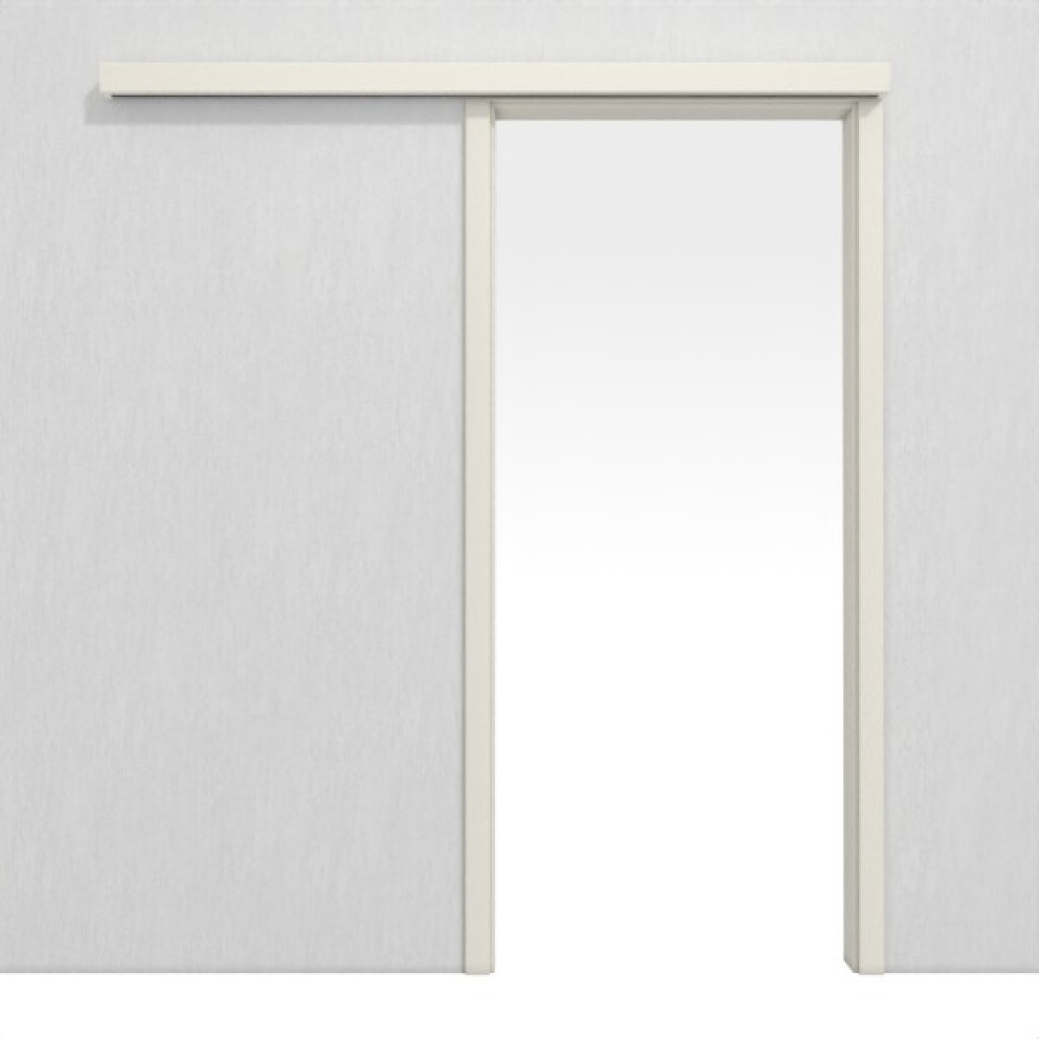 Bild von Weißlack 9010 Lack Schiebetürsystem vor der Wand laufend - Lebo