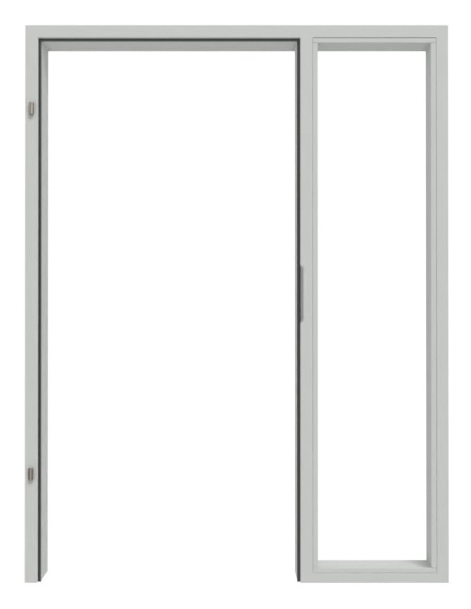 Frontansicht in RAL 7035 von Stahl-Futterzarge VarioFix für alle Wandtypen mit Seitenteil - Hörmann