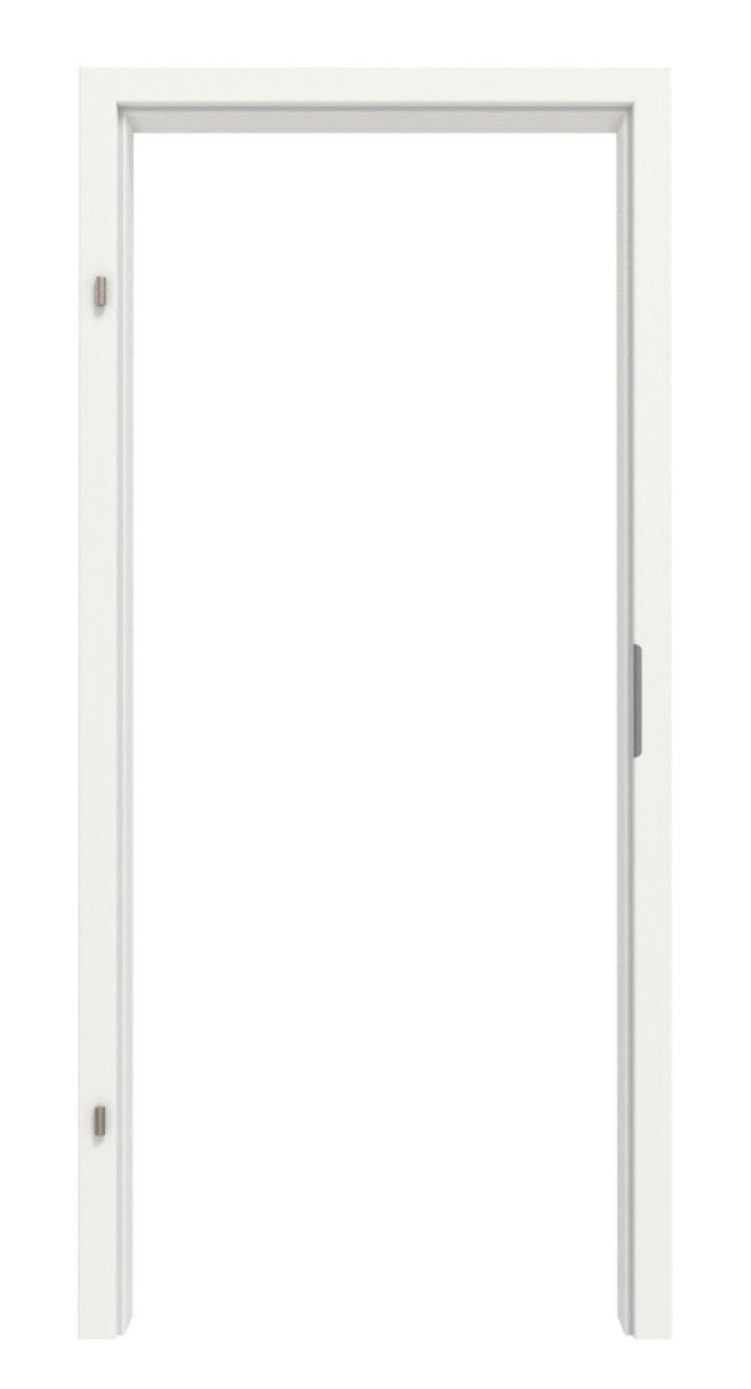 Frontansicht von LEBO Zarge für Schallschutztüren Weiß 9016 Lebolit-CPL mit runder Kante