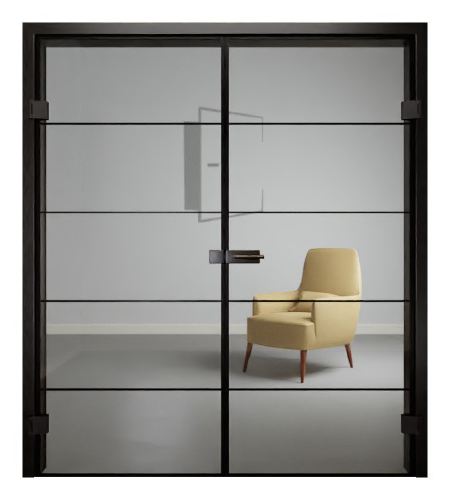 ERKELENZ Ganzglas Doppelflügeltür BlackLine Cubus 1 
