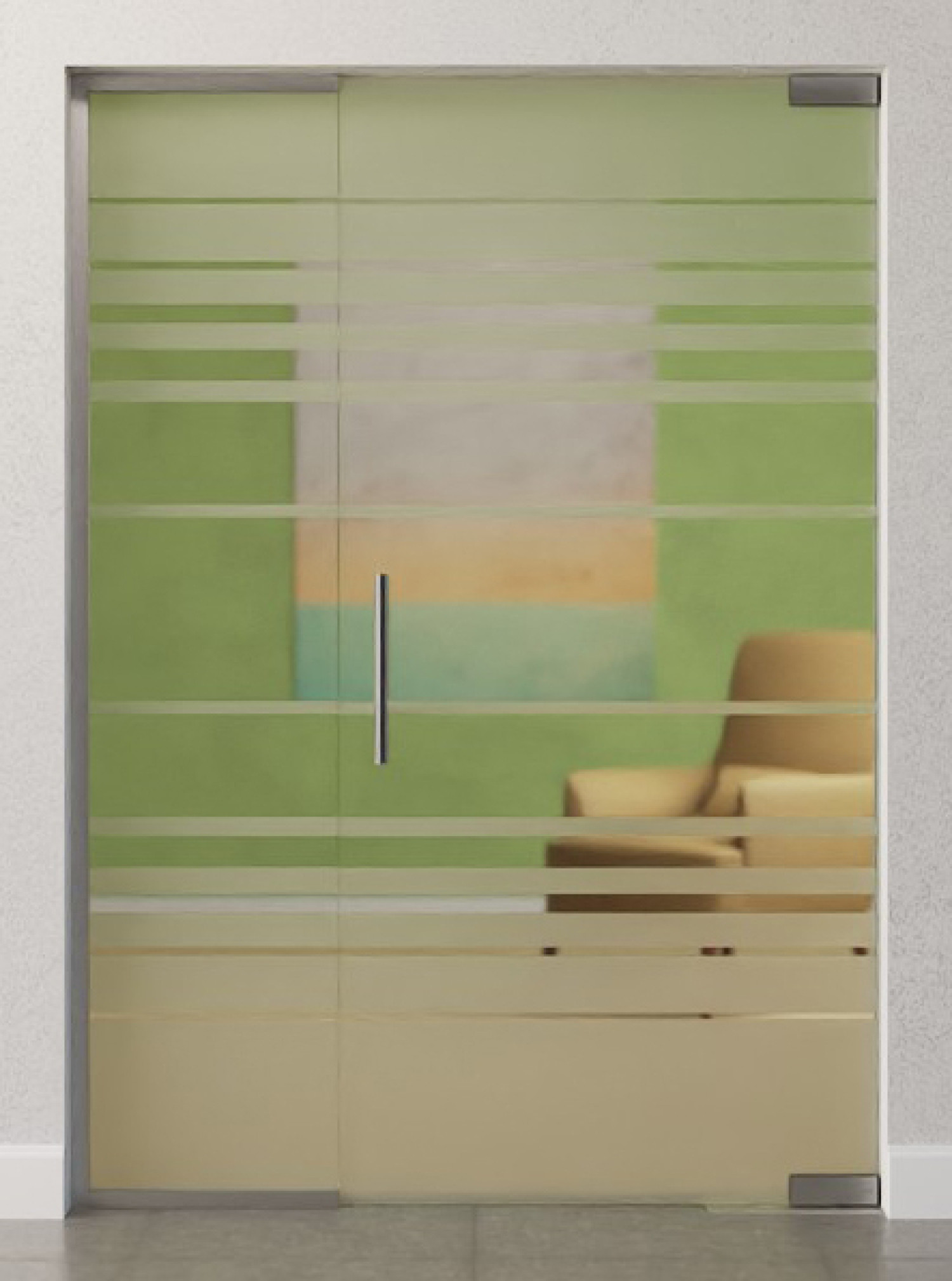 Bild von Selina Motiv klar Glaspendeltür mit festem Seitenteil DORMA Mundus BTS Variante 2 - Erkelenz