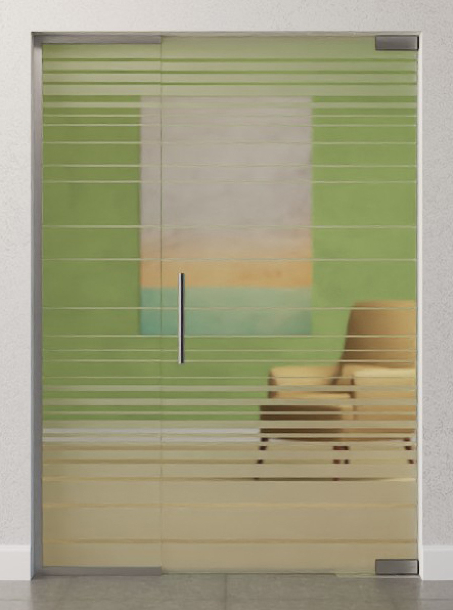 Bild von Ufficio Motiv klar Glaspendeltür mit festem Seitenteil DORMA Mundus BTS Variante 2 - Erkelenz