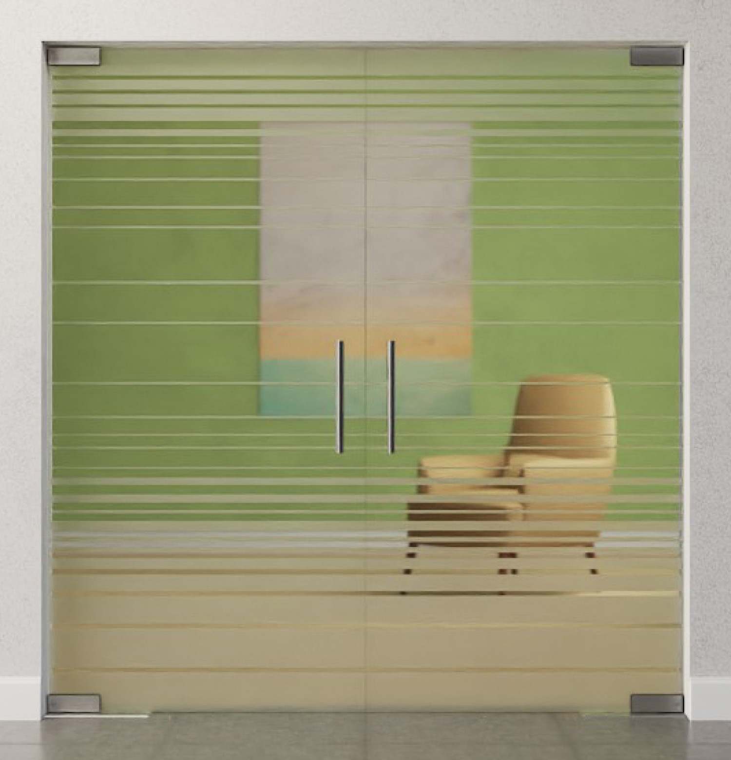 Bild von Ufficio Motiv klar 2-flg. Glaspendeltür DORMA Mundus BTS Variante 4 - Erkelenz