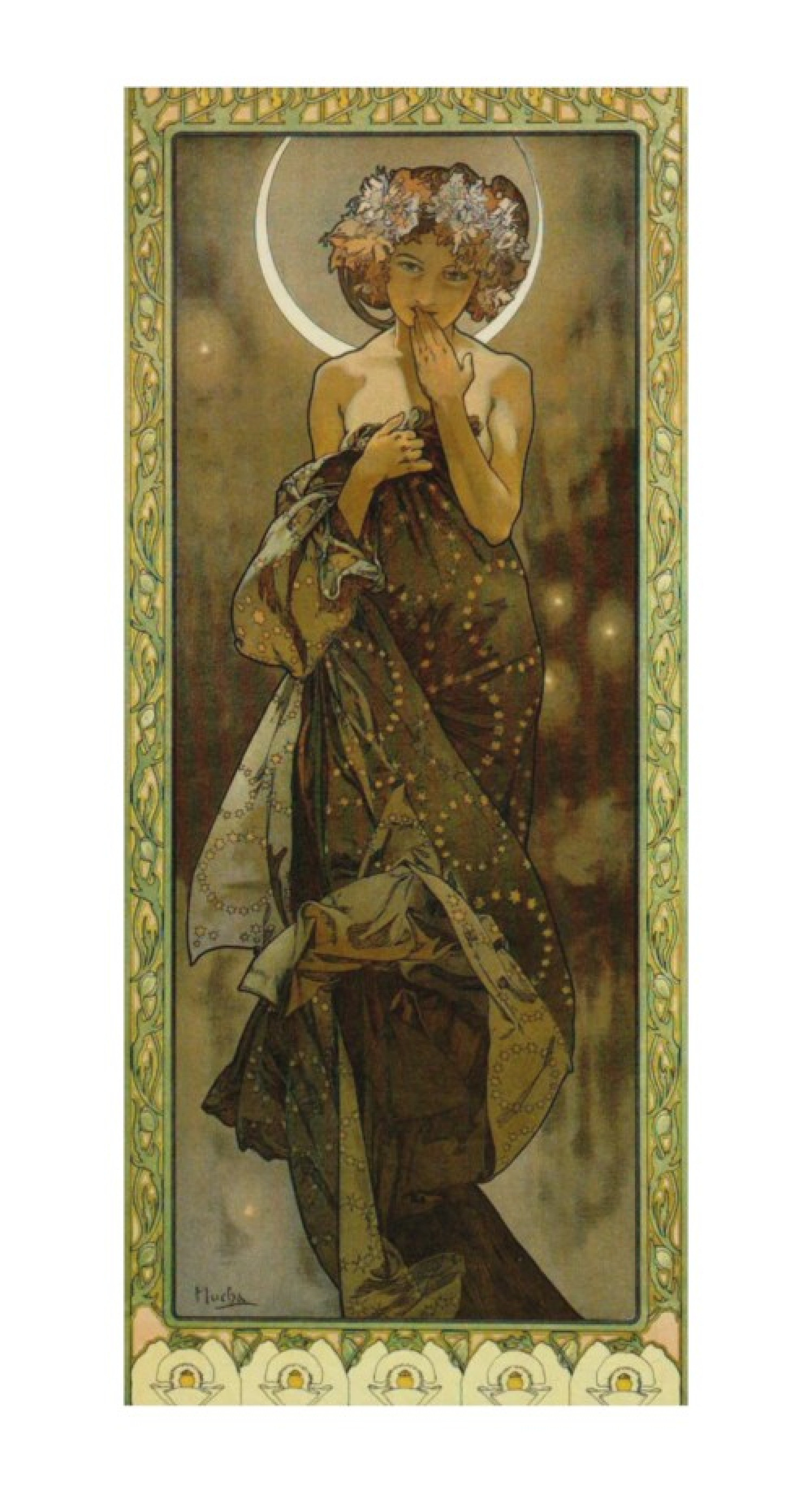 Alfons Mucha Reproduktion auf eigener Innentür Der Mond