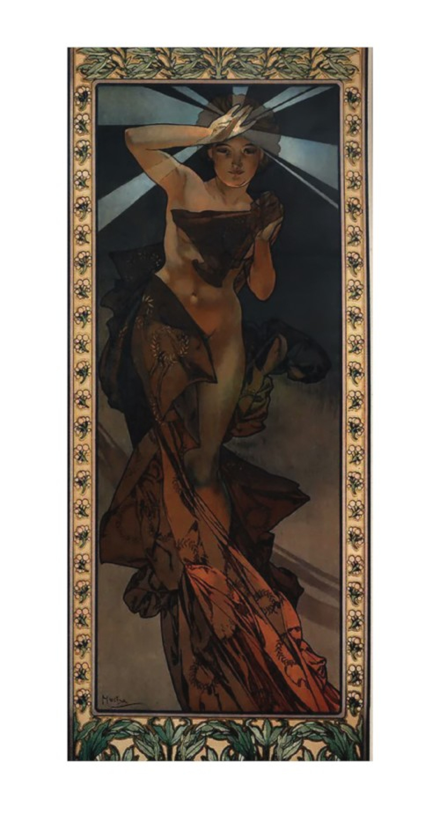 Alfons Mucha Reproduktion auf eigener Innentür Der Morgenstern
