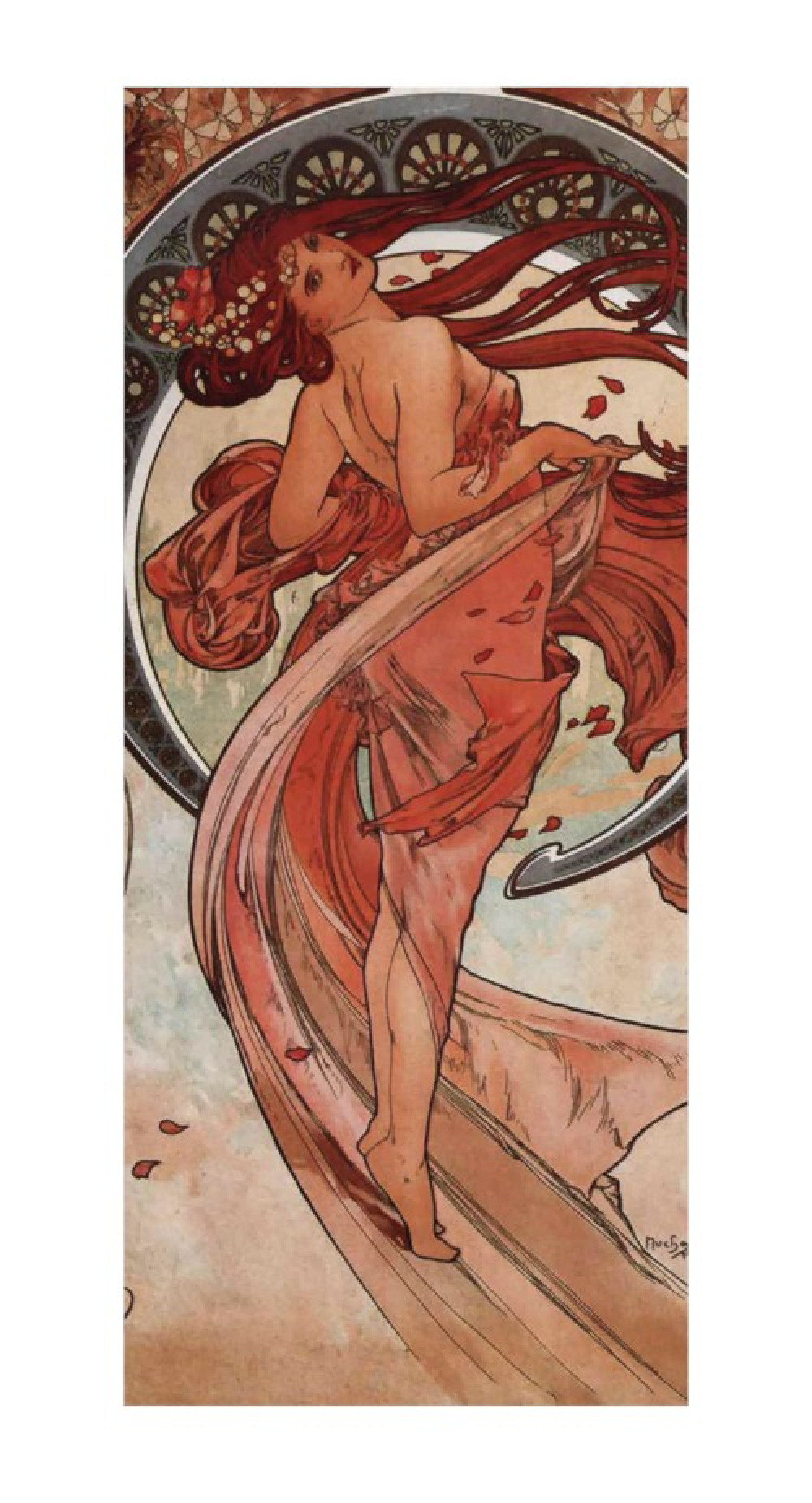Alfons Mucha Reproduktion auf eigener Innentür Tanz