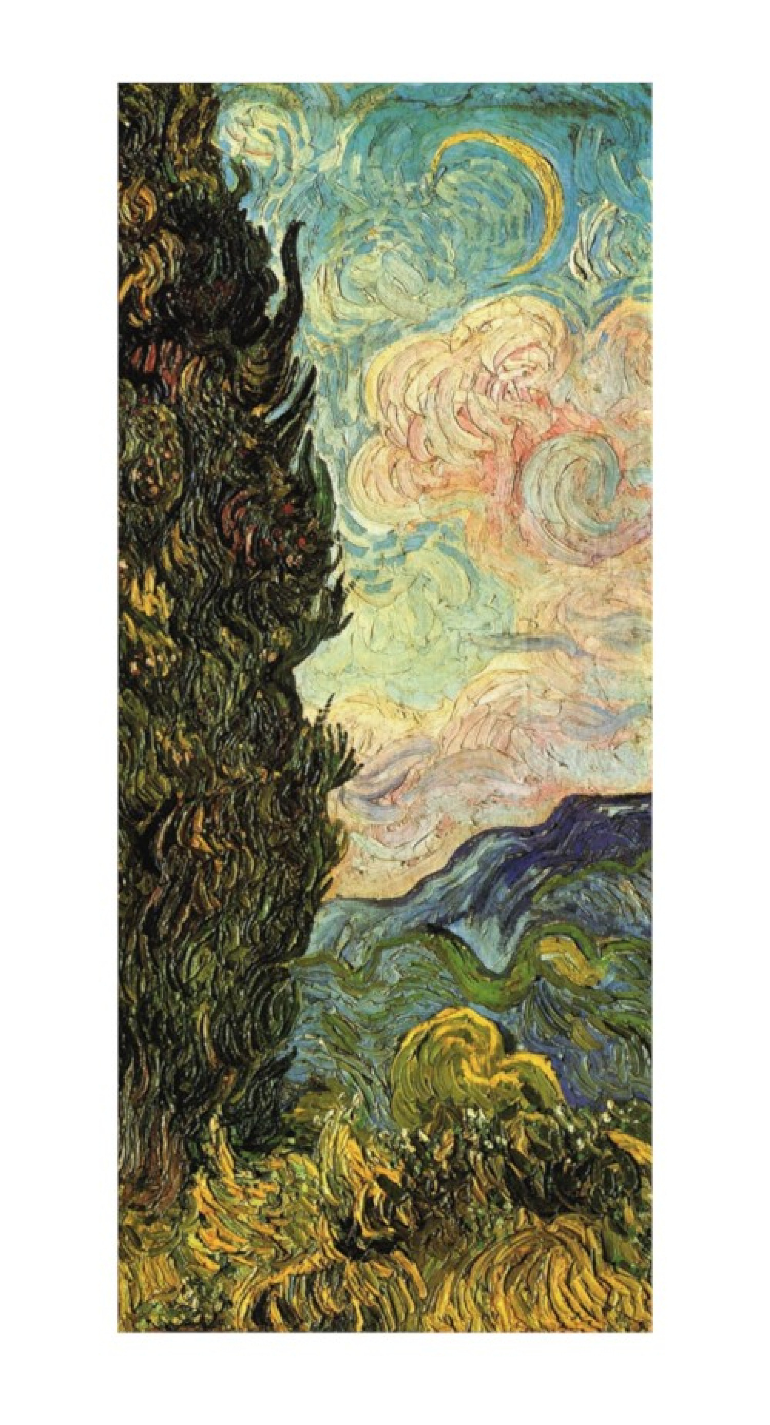 Vincent van Gogh Reproduktion auf eigener Innentür Zwei Zypressen