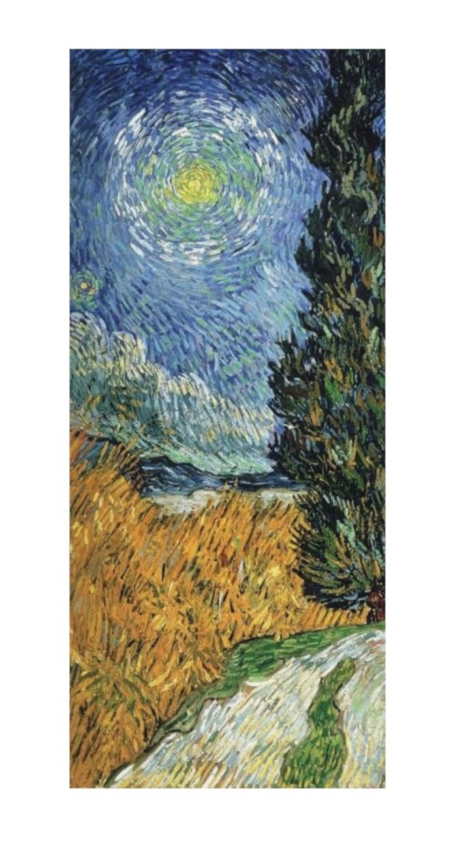 Vincent van Gogh Reproduktion auf eigener Innentür Zypressenweg unter dem Sternenhimmel