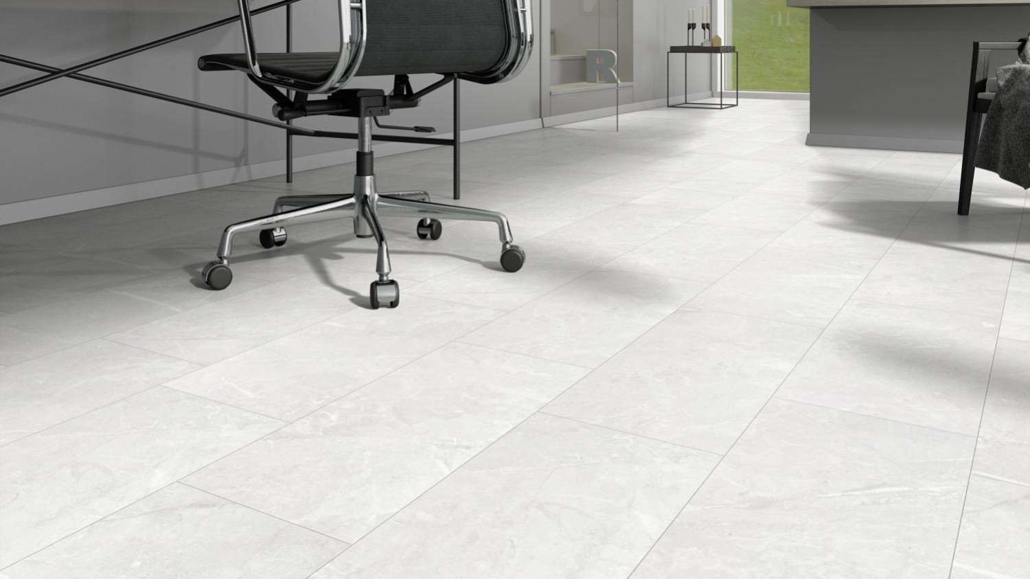 Perspektive von Granit weiss Steinstruktur Autentico Laminat - Wiparquet