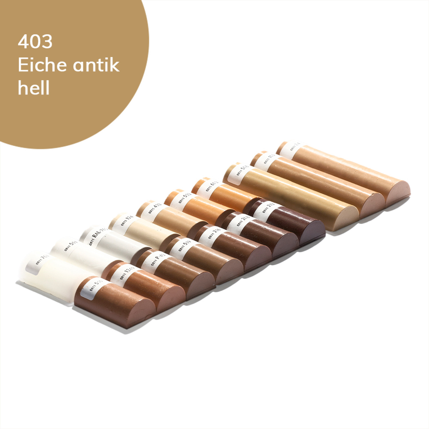 Ansicht von Weichwachs 100 Eiche antik hell-403 Halbstange - Bao Chemie
