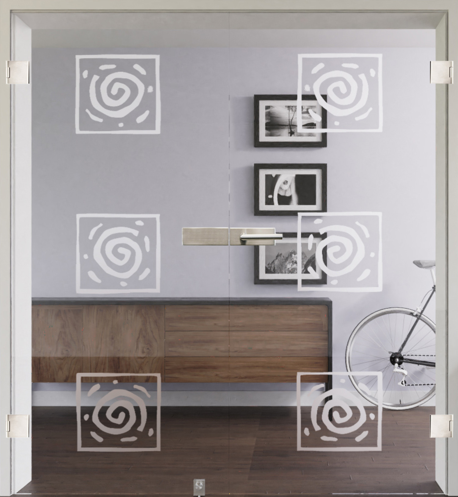 Bild mit Modell 3005 negativ Ganzglas Doppelflügeltür - Lienbacher Glas