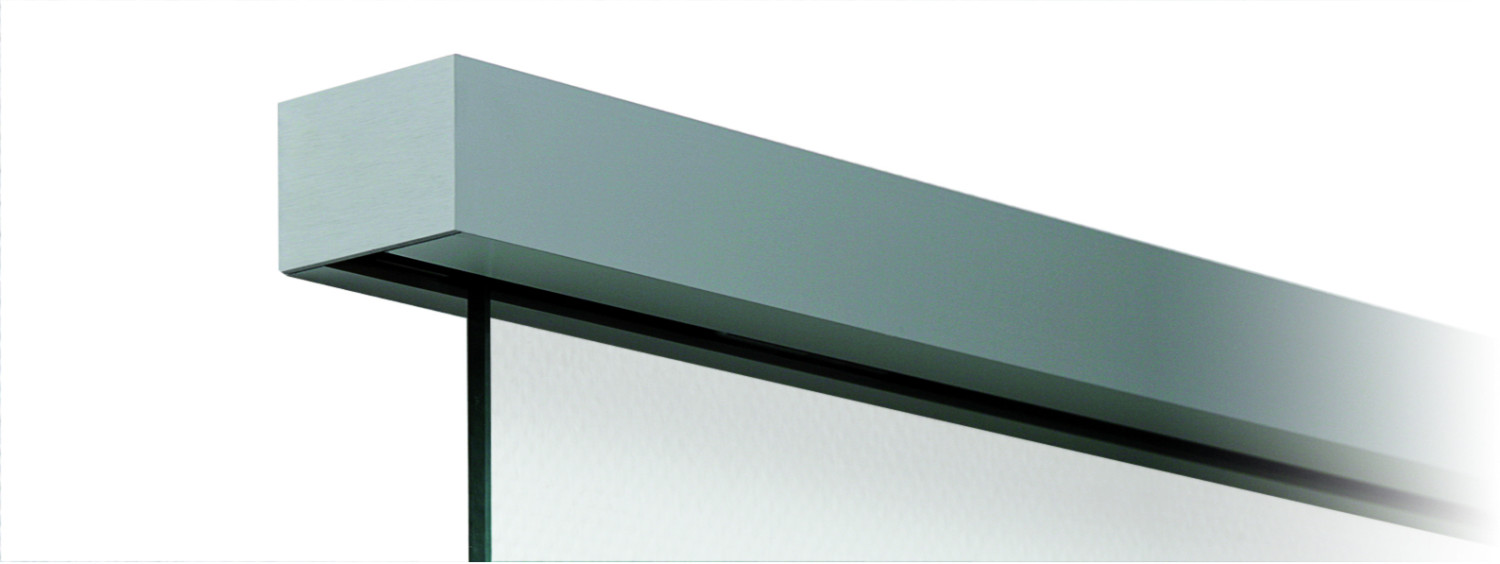 LIENBACHER GLAS Schiebetürsystem für Glastüren Evoline Top Edelstahl Effekt