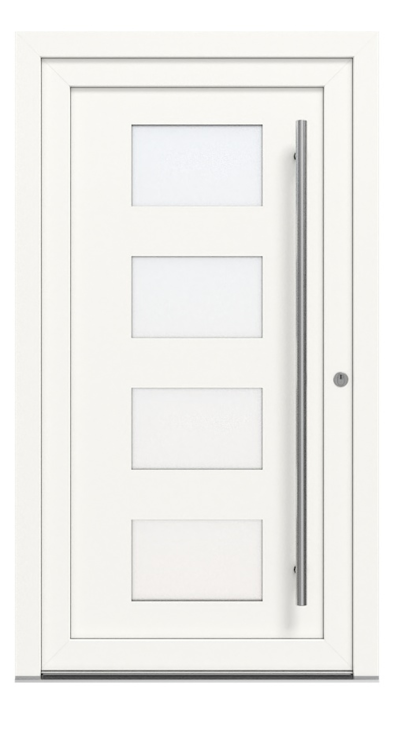 Kneer Haustür Kunststoff KF 404 S 115 RAL 9016-RAL 9016 Frontansicht außen