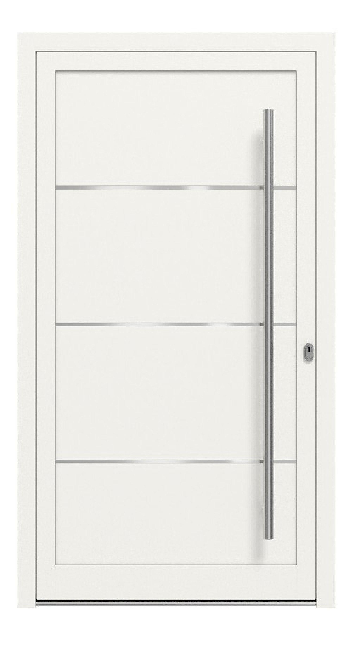 Kneer Haustür Alu AT72 EF 119 RAL 9016-RAL 9016 Frontansicht außen