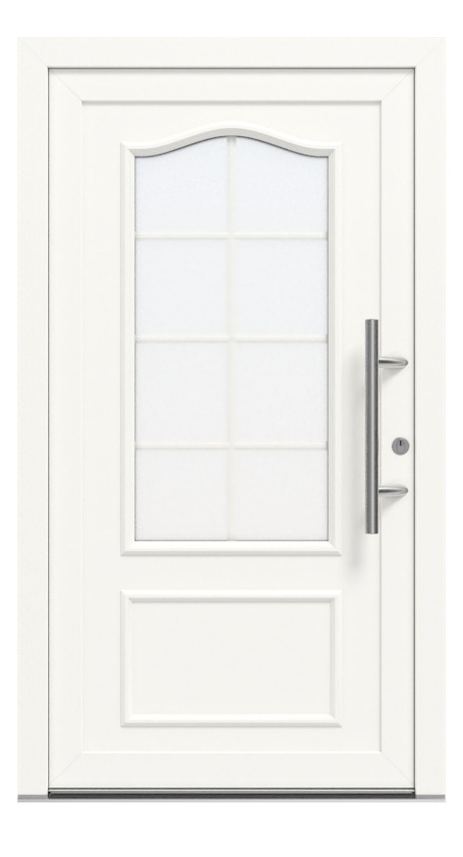 Kneer Haustür Kunststoff KF 404 S 117 RAL 9016-RAL 9016 Frontansicht außen