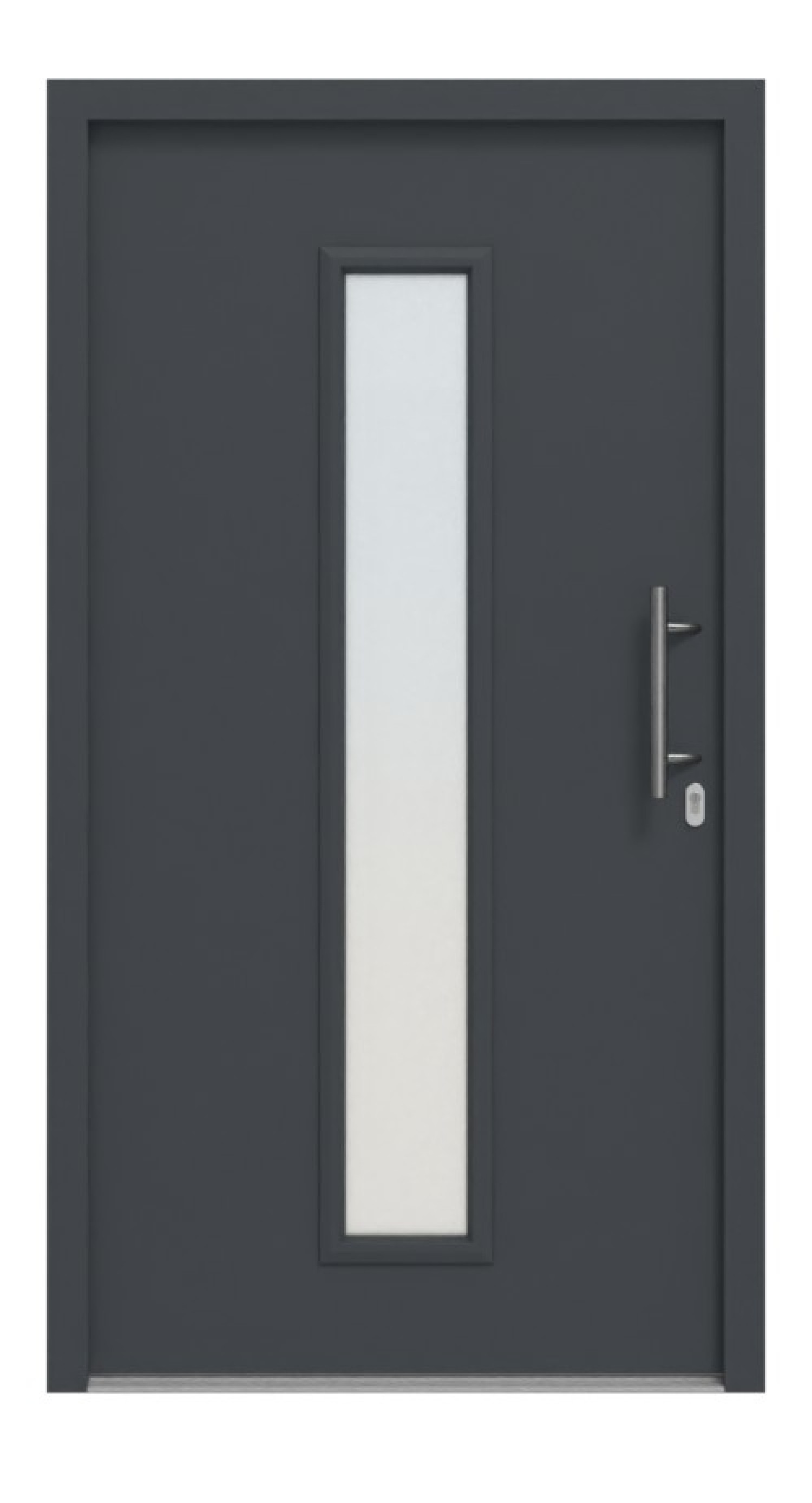 Hörmann Haustür Thermo46 020 RAL 7016-RAL 7016 Frontansicht außen