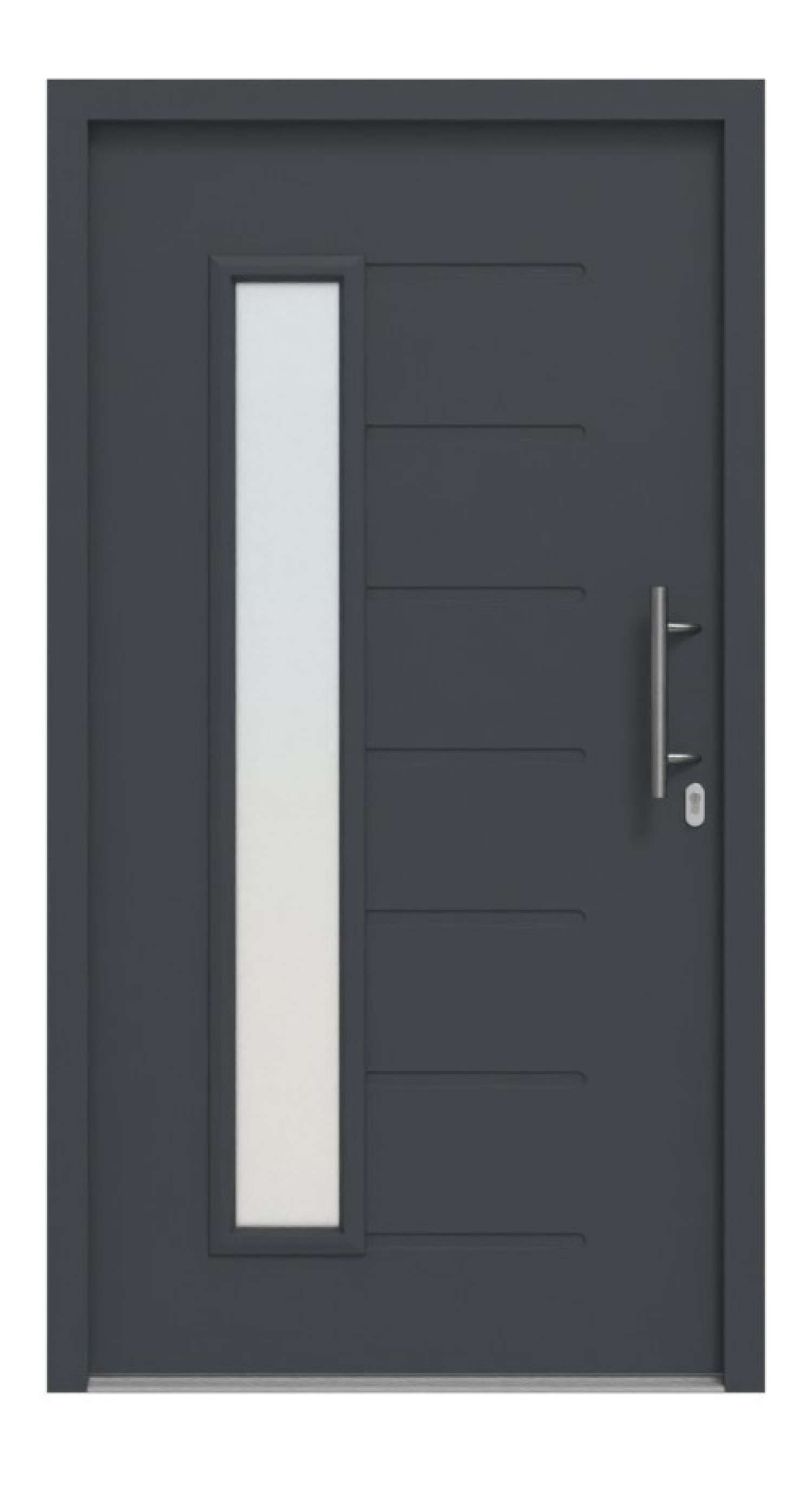 Hörmann Haustür Thermo46 025 RAL 7016-RAL 7016 Frontansicht außen