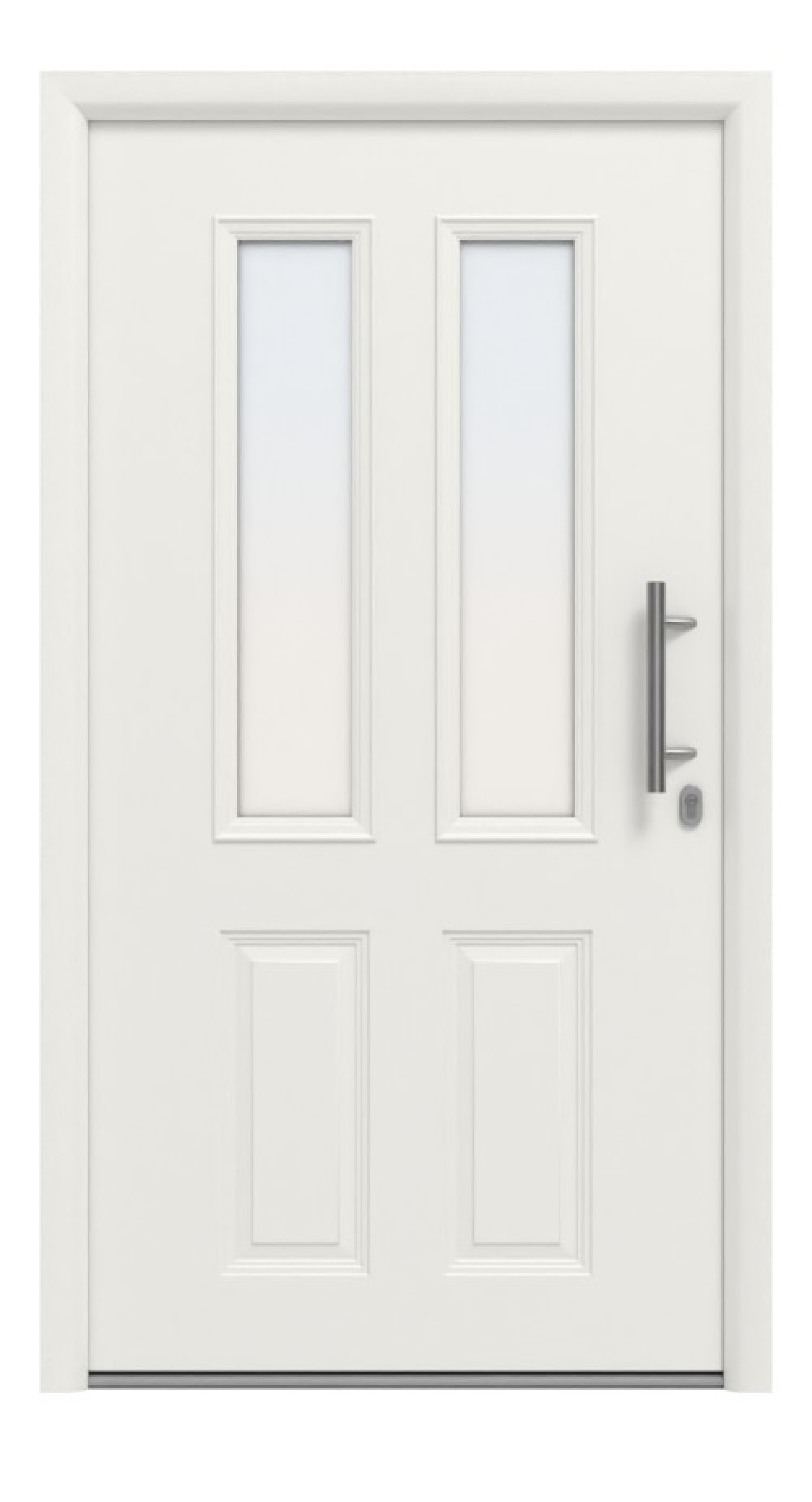 Hörmann Haustür Thermo65 410 RAL 9016-RAL 9016 Frontansicht außen