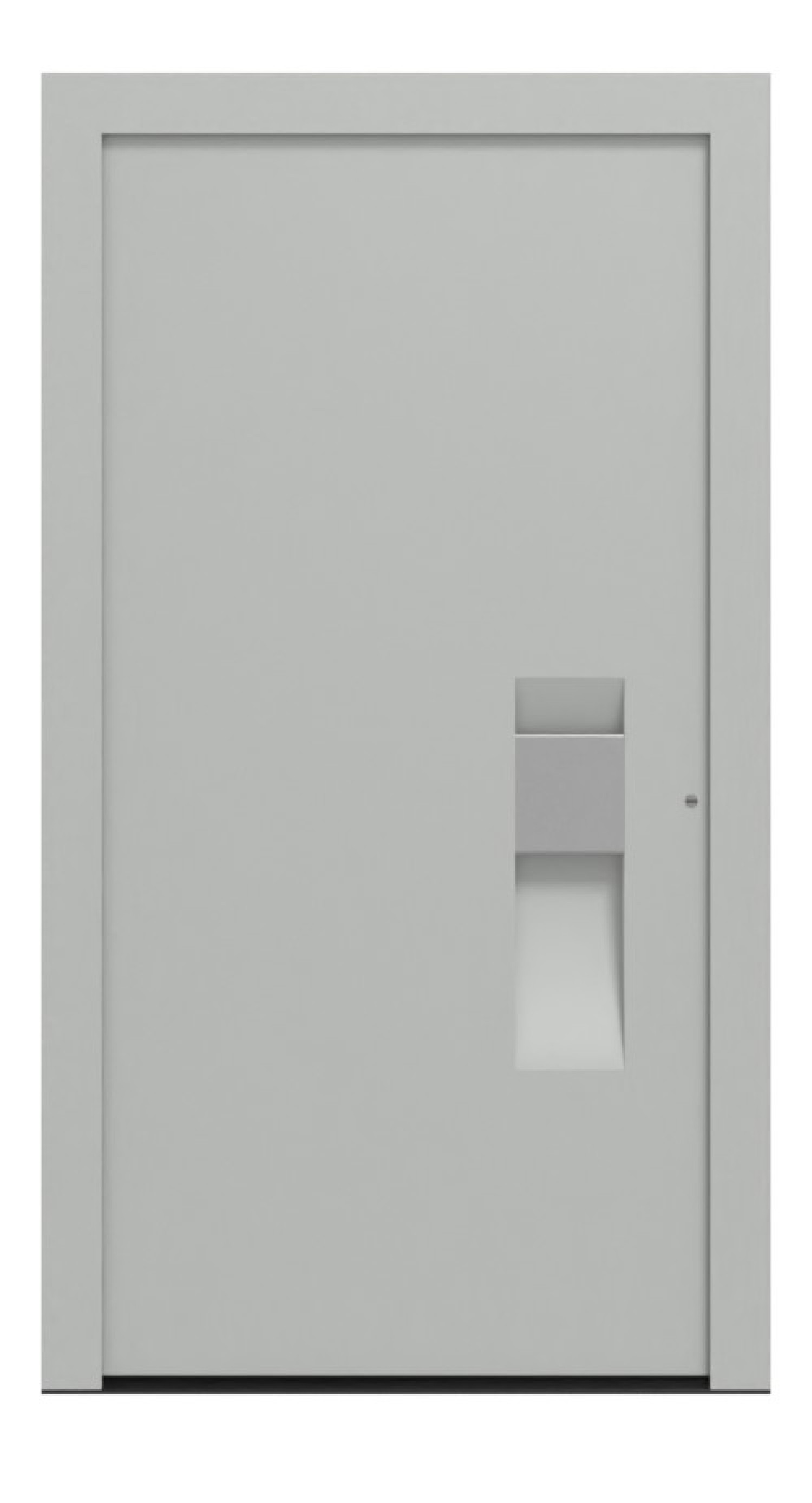 Hörmann Haustür ThermoCarbon 304 RAL 7035-RAL 7035 Frontansicht außen