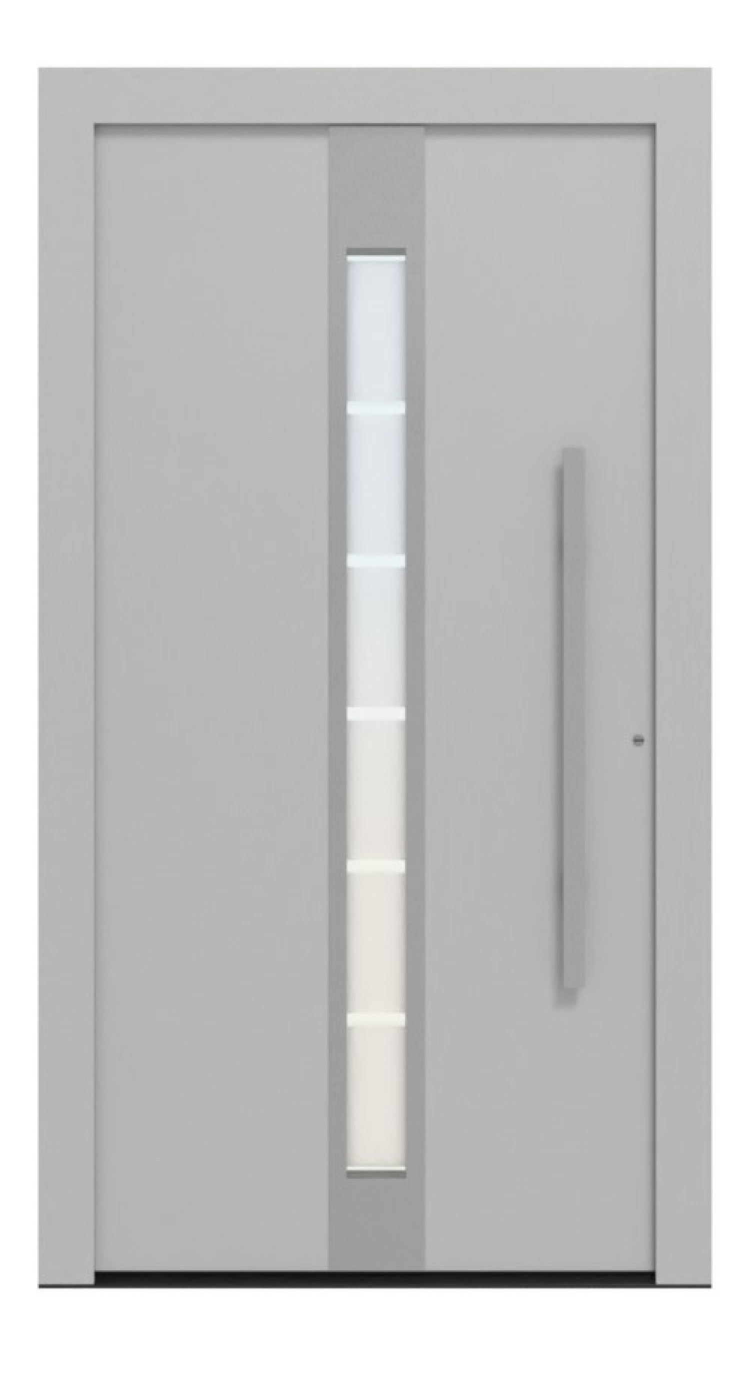 Hörmann Haustür ThermoCarbon 686 RAL 7035-RAL 7035 Frontansicht außen