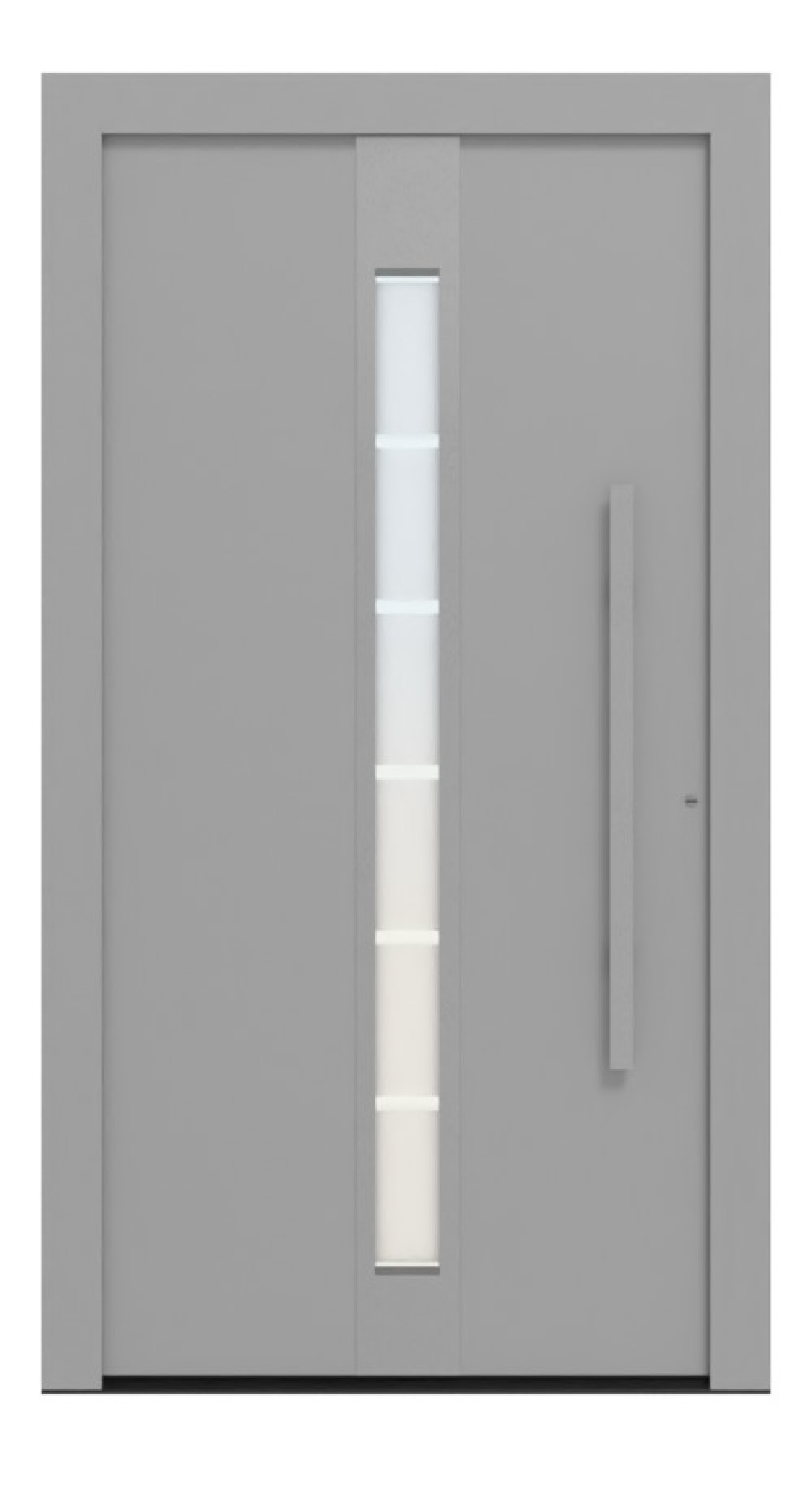 Hörmann Haustür ThermoCarbon 686 RAL 9006-RAL 9006 Frontansicht außen