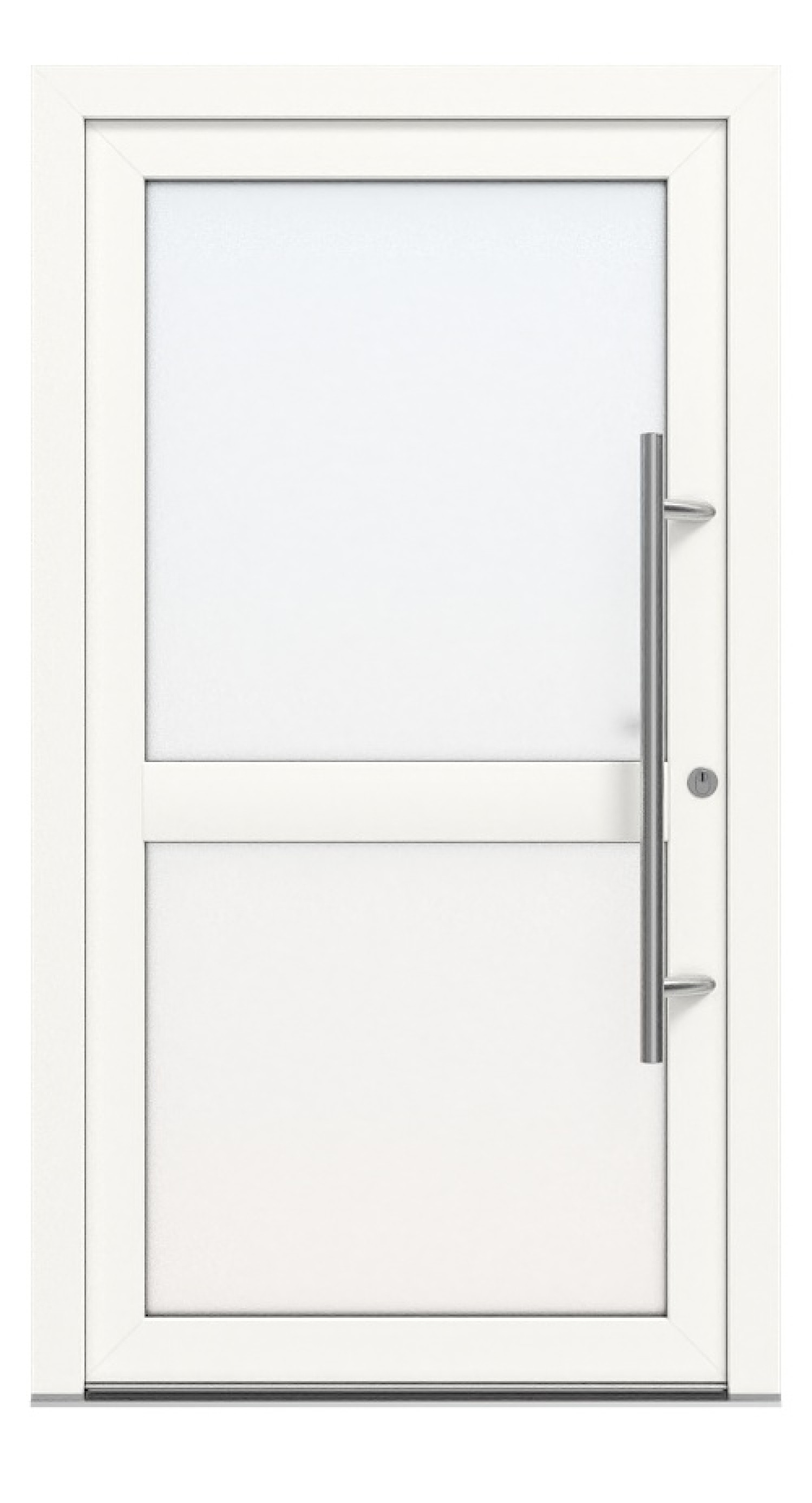 Kneer Haustür Kunststoff KF 404 S 128 RAL 9016-RAL 9016 Frontansicht außen