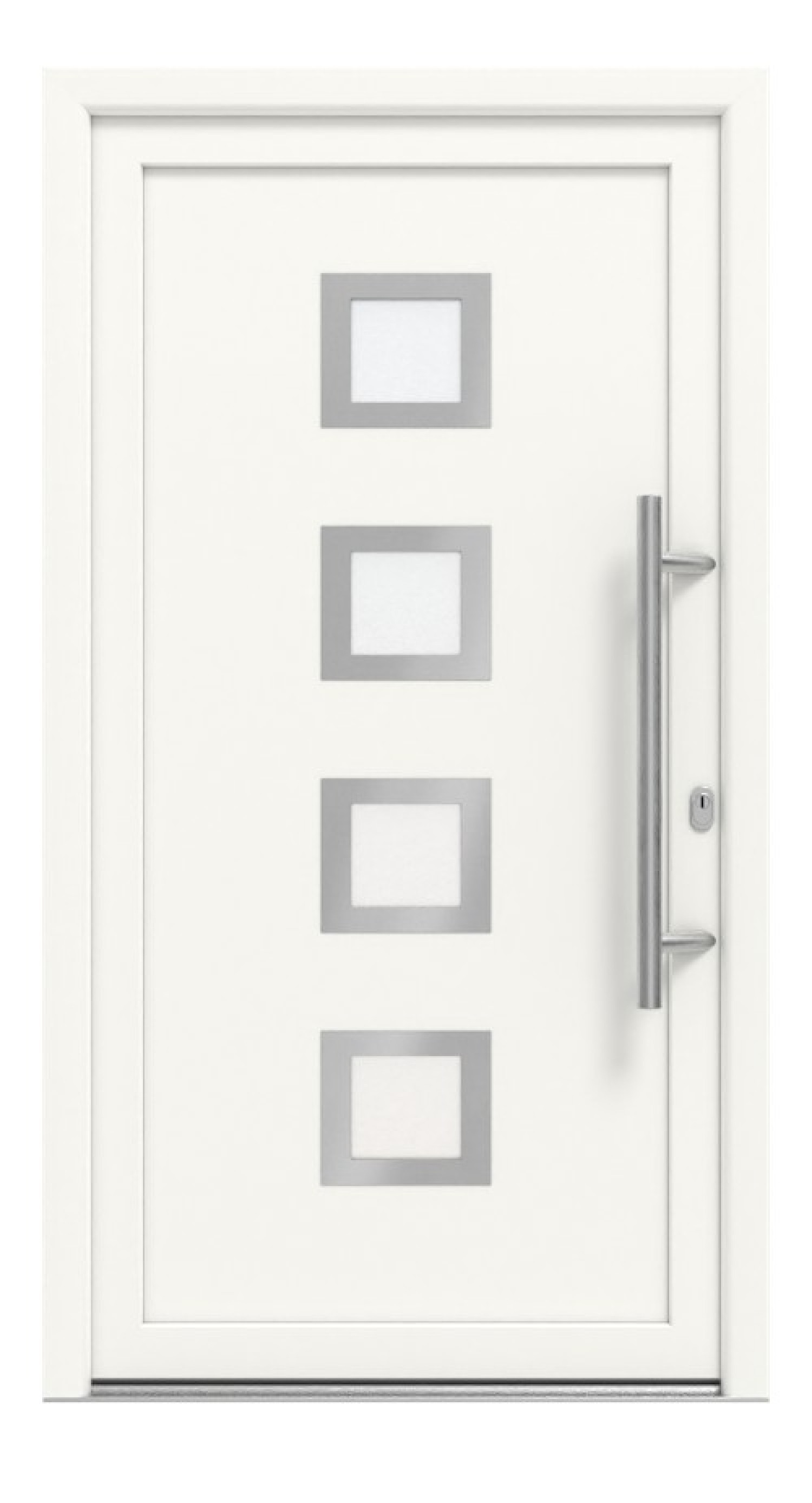 Meeth Haustür Signum Exklusiv PVC 84 RAL 9016-RAL 9016 Frontansicht außen