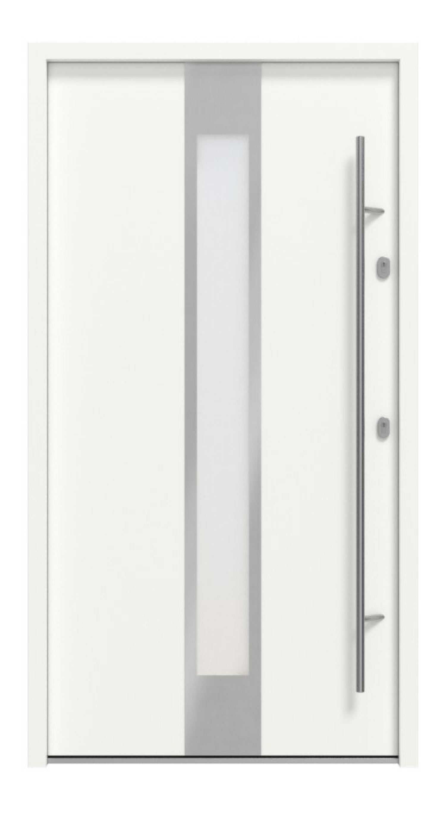 Haustür System S68 2ZA Neptun RAL 9016-RAL 9016 Frontansicht außen