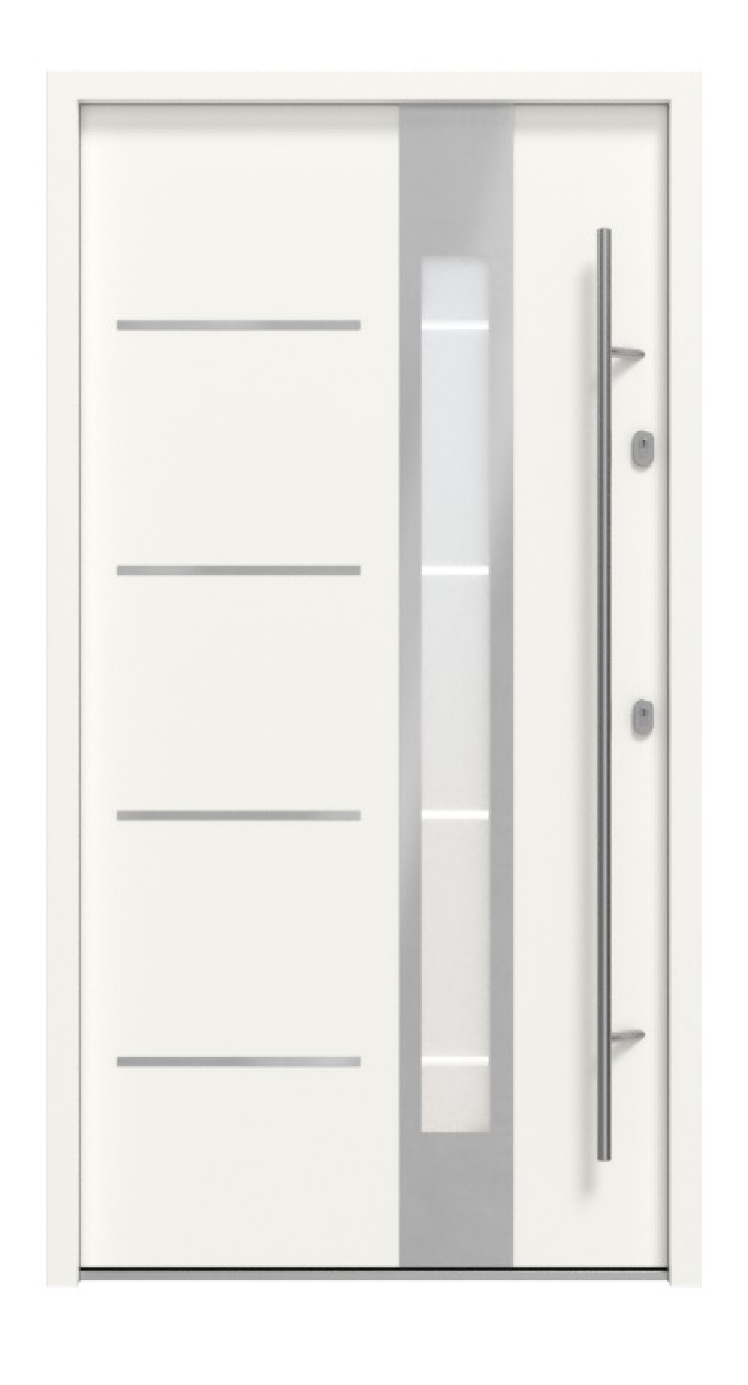 Haustür System S68 2ZA Luna RAL 9016-RAL 9016 Frontansicht außen