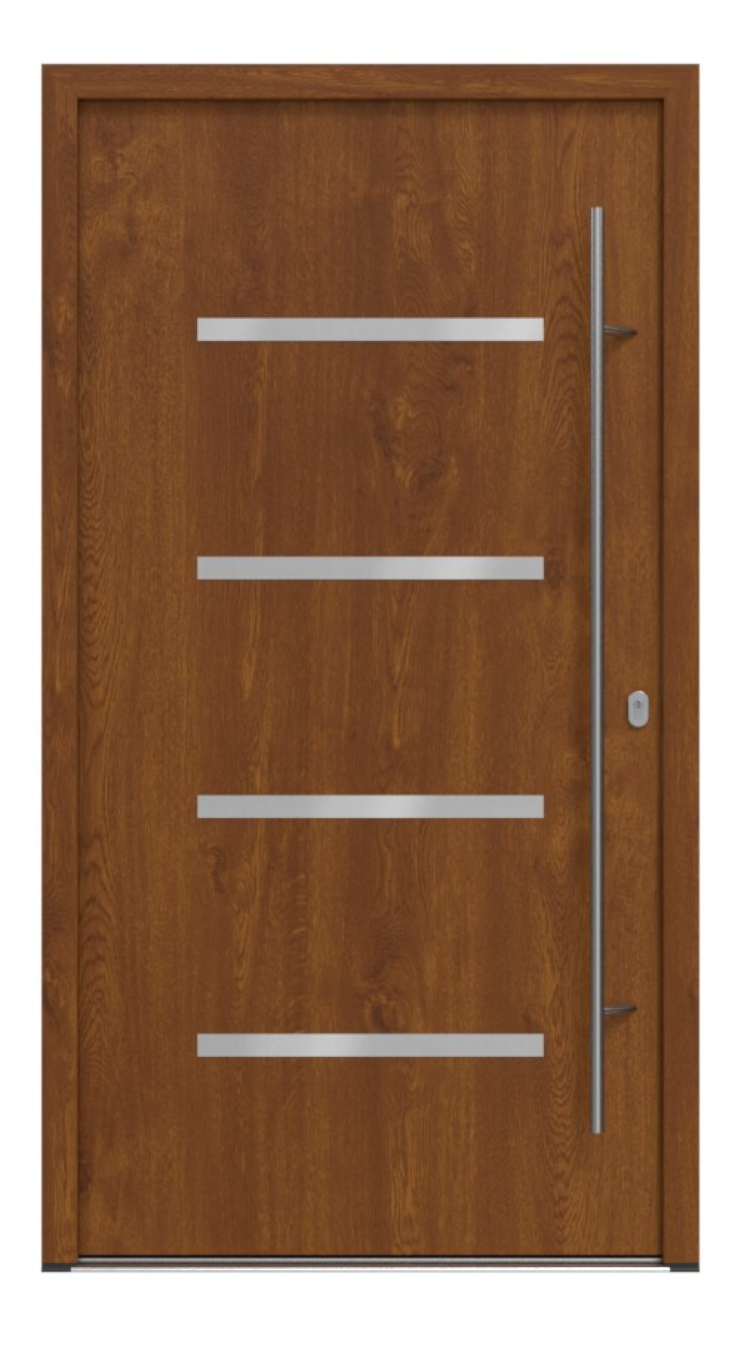 Haustür System S68 ZL ARCTIC Westa Golden Oak-Golden Oak Frontansicht außen