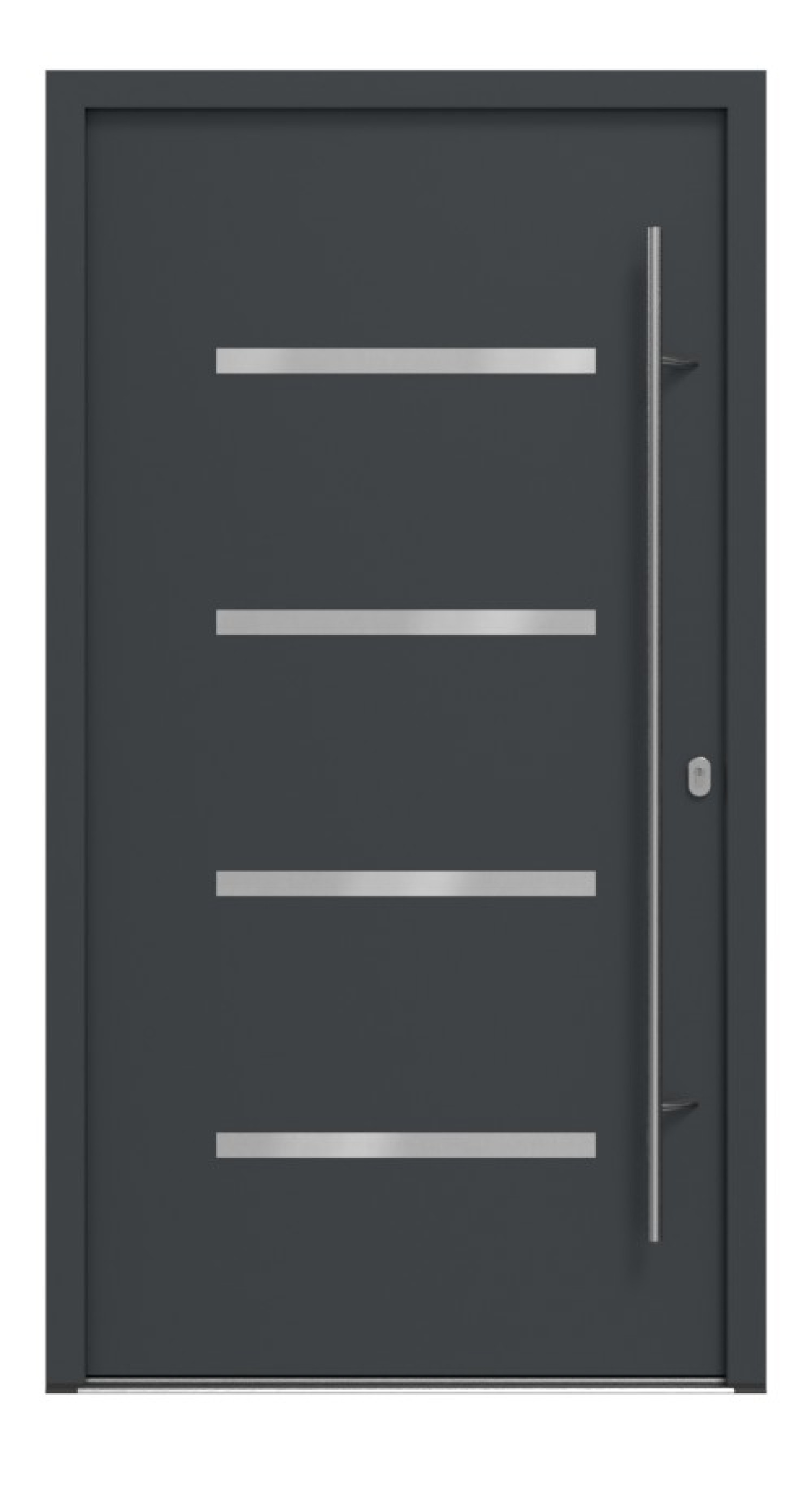 Haustür System S68 ZL ARCTIC Westa RAL 7016-RAL 7016 Frontansicht außen