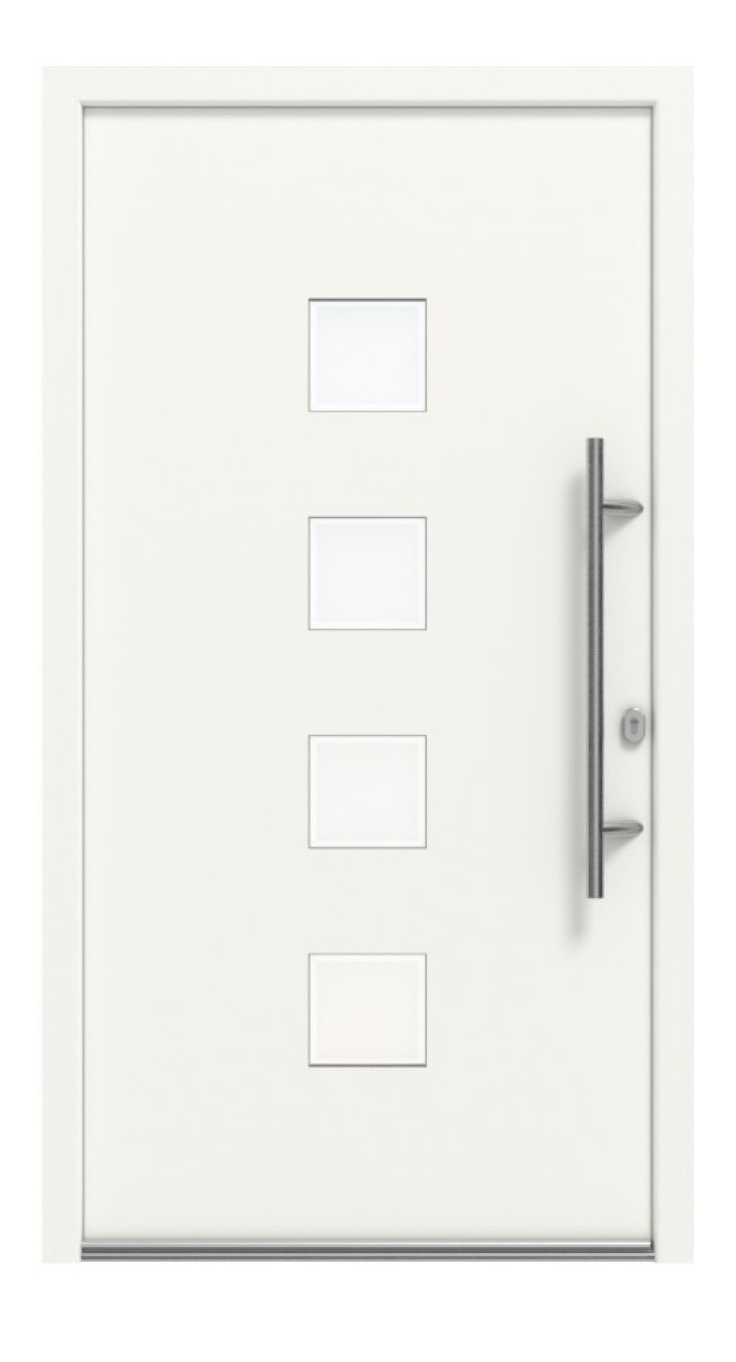 Haustür Smart AL-104 RAL 9016-RAL 9016 Frontansicht außen