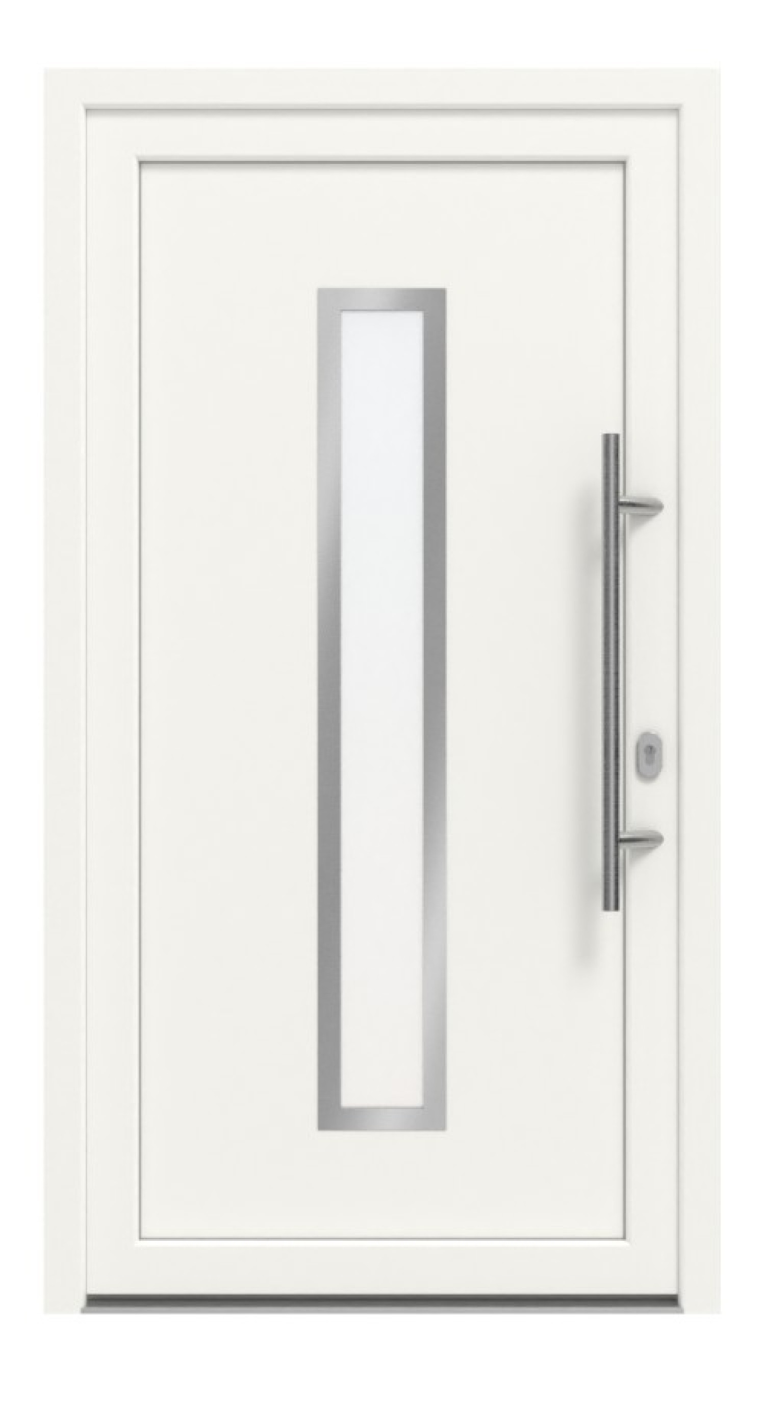 Haustür Kunststoff Premium F003 RAL 9016-RAL 9016 Frontansicht außen