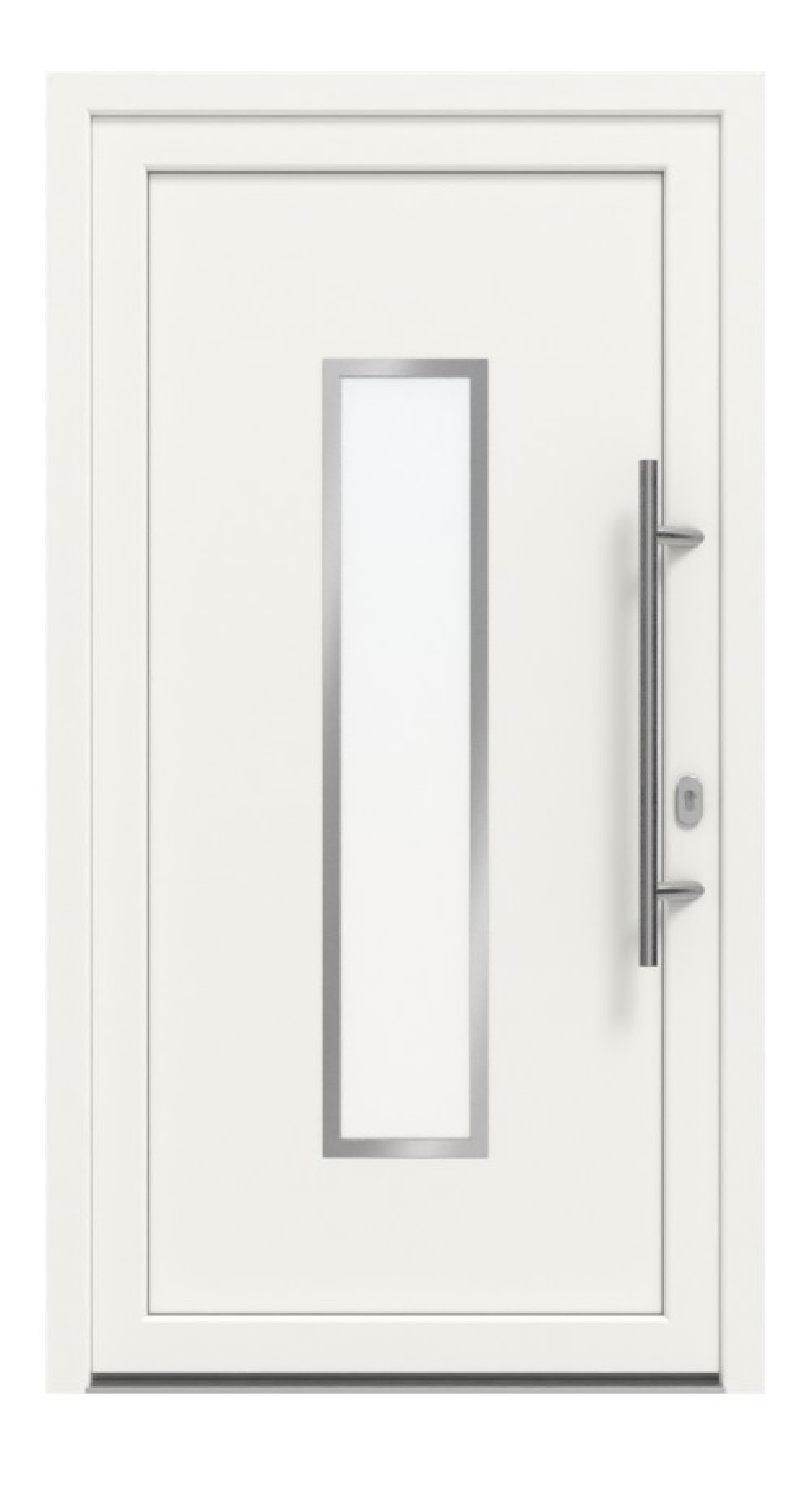 Haustür Kunststoff Premium F016 RAL 9016-RAL 9016 Frontansicht außen