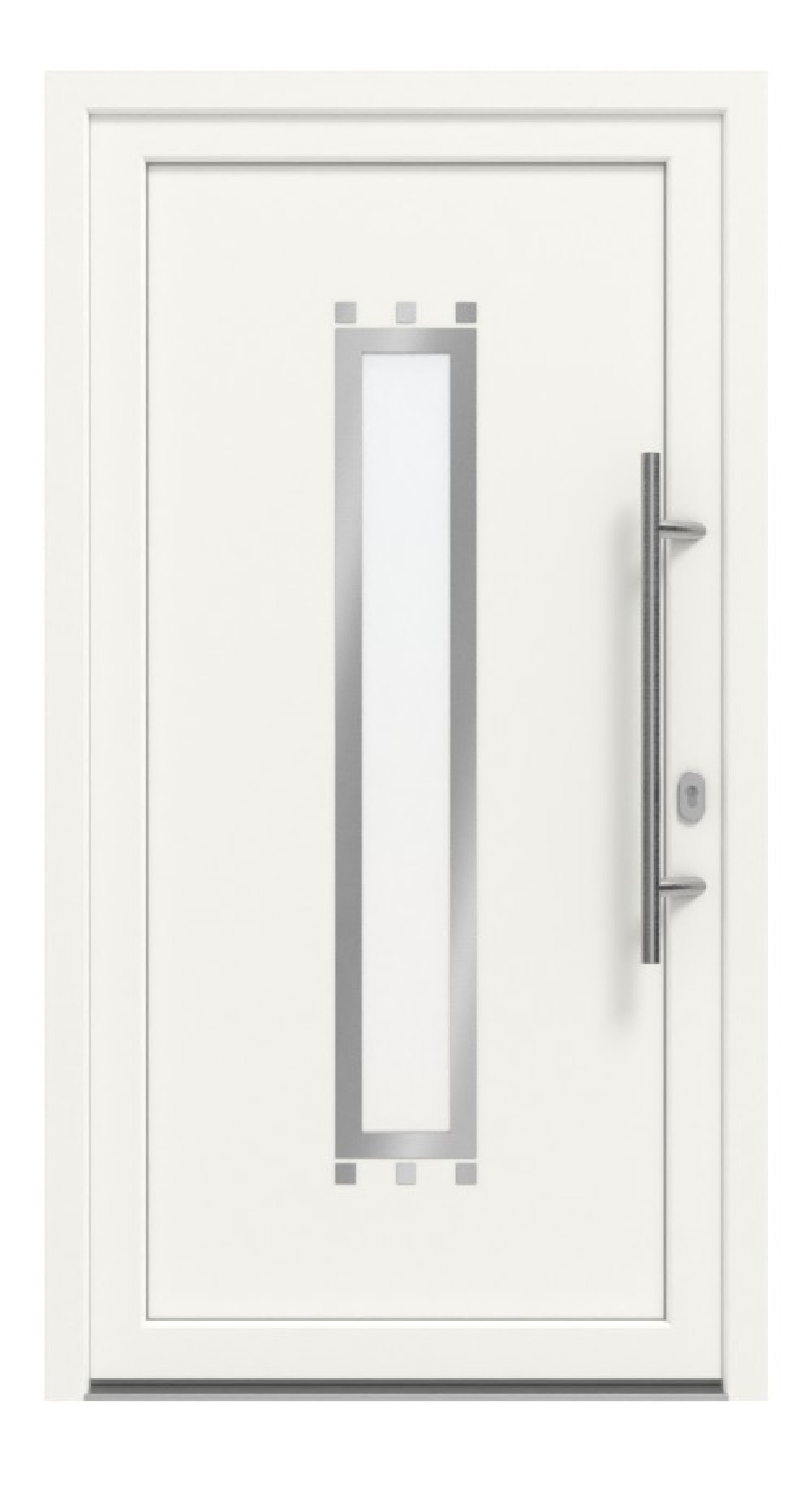 Haustür Kunststoff Premium F031 RAL 9016-RAL 9016 Frontansicht außen