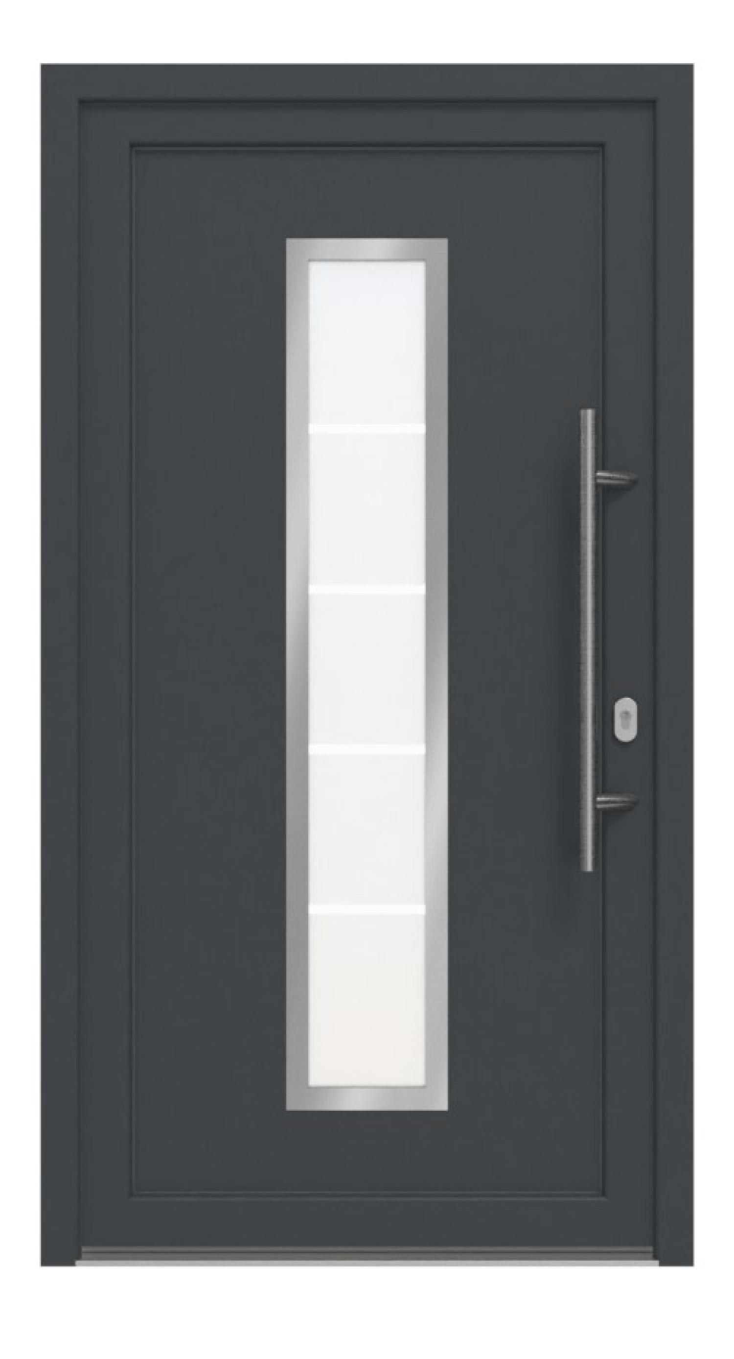 Haustür Kunststoff Premium F036 Anthrazit Struktur-RAL 9016 Frontansicht außen
