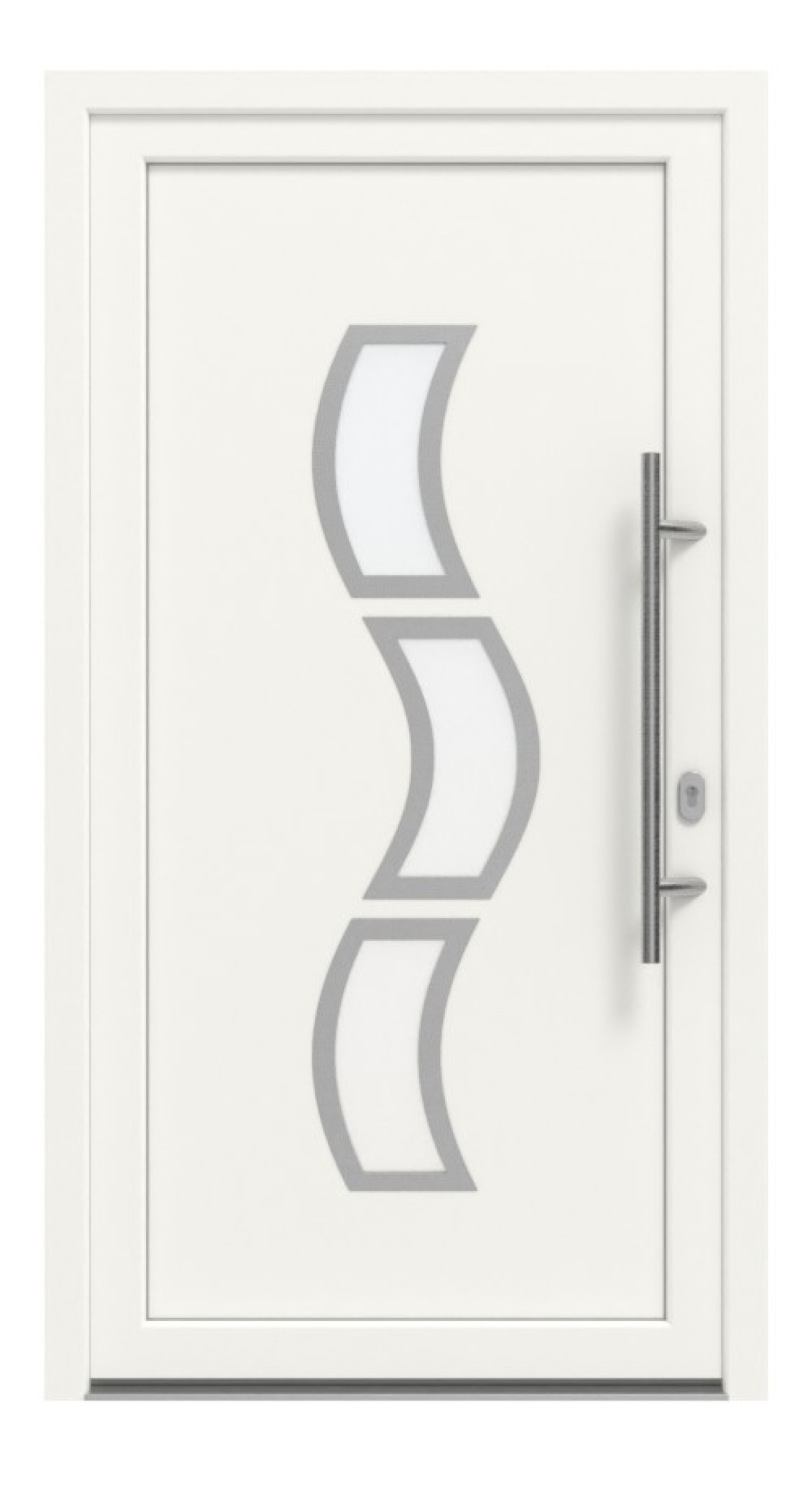 Haustür Kunststoff Premium F039 RAL 9016-RAL 9016 Frontansicht außen