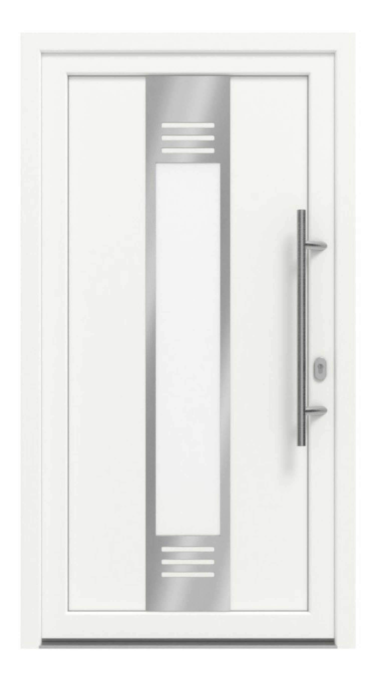 Haustür Kunststoff Premium F052 RAL 9016-RAL 9016 Frontansicht außen