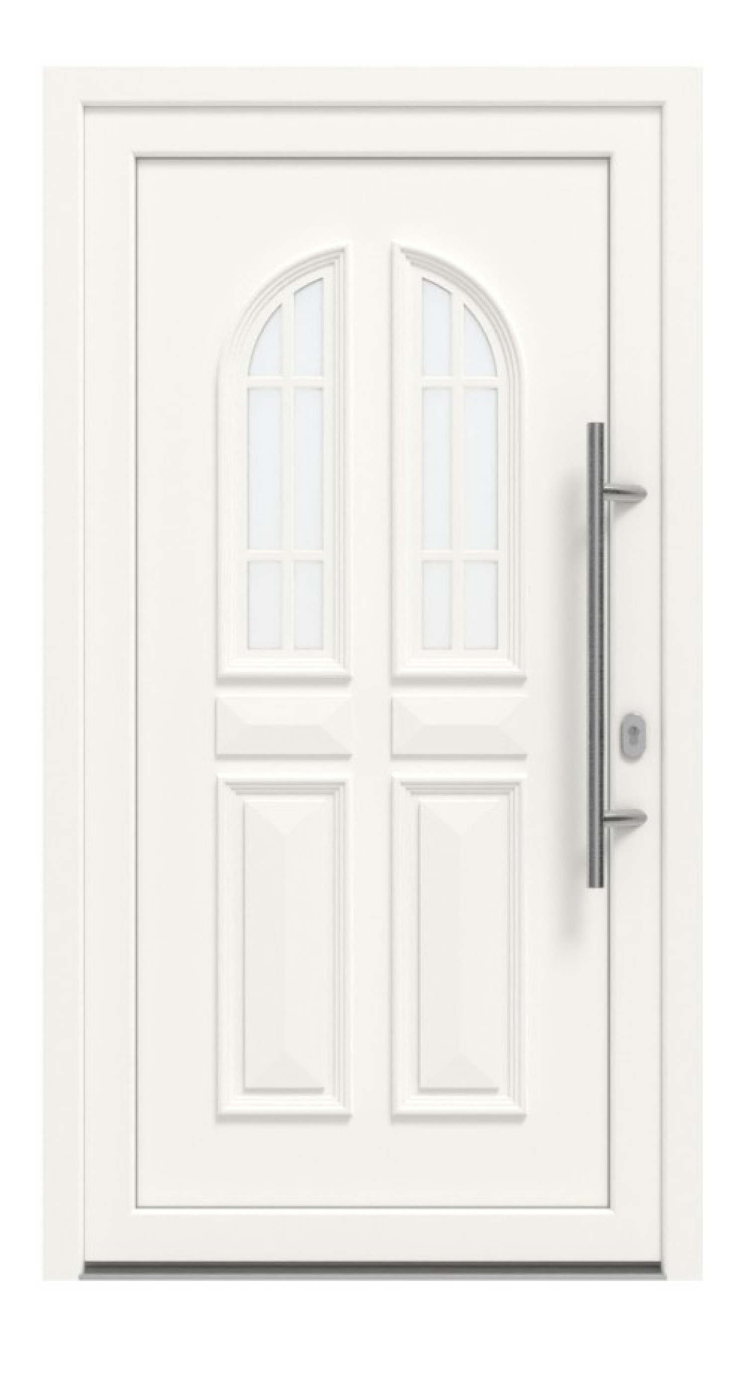 Haustür Kunststoff Premium T009 RAL 9016-RAL 9016 Frontansicht außen