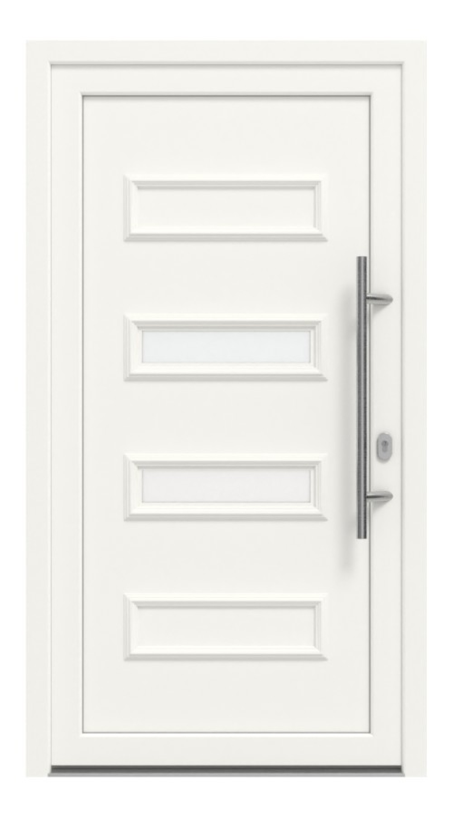 Haustür Kunststoff Premium T010 RAL 9016-RAL 9016 Frontansicht außen