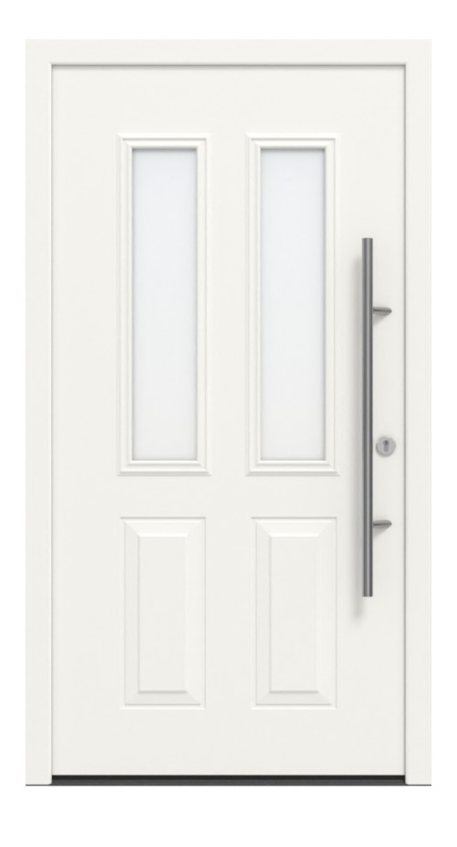 Hörmann Haustür ISOPRO Secur IPS 410 RAL 9016-RAL 9016 Frontansicht außen