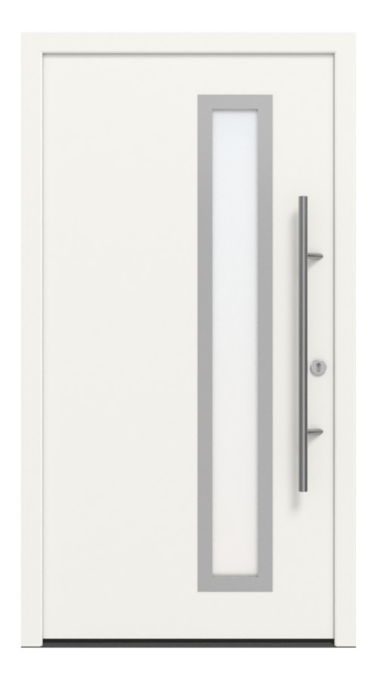 Hörmann Haustür ISOPRO Secur IPS 730 RAL 9016-RAL 9016 Frontansicht außen
