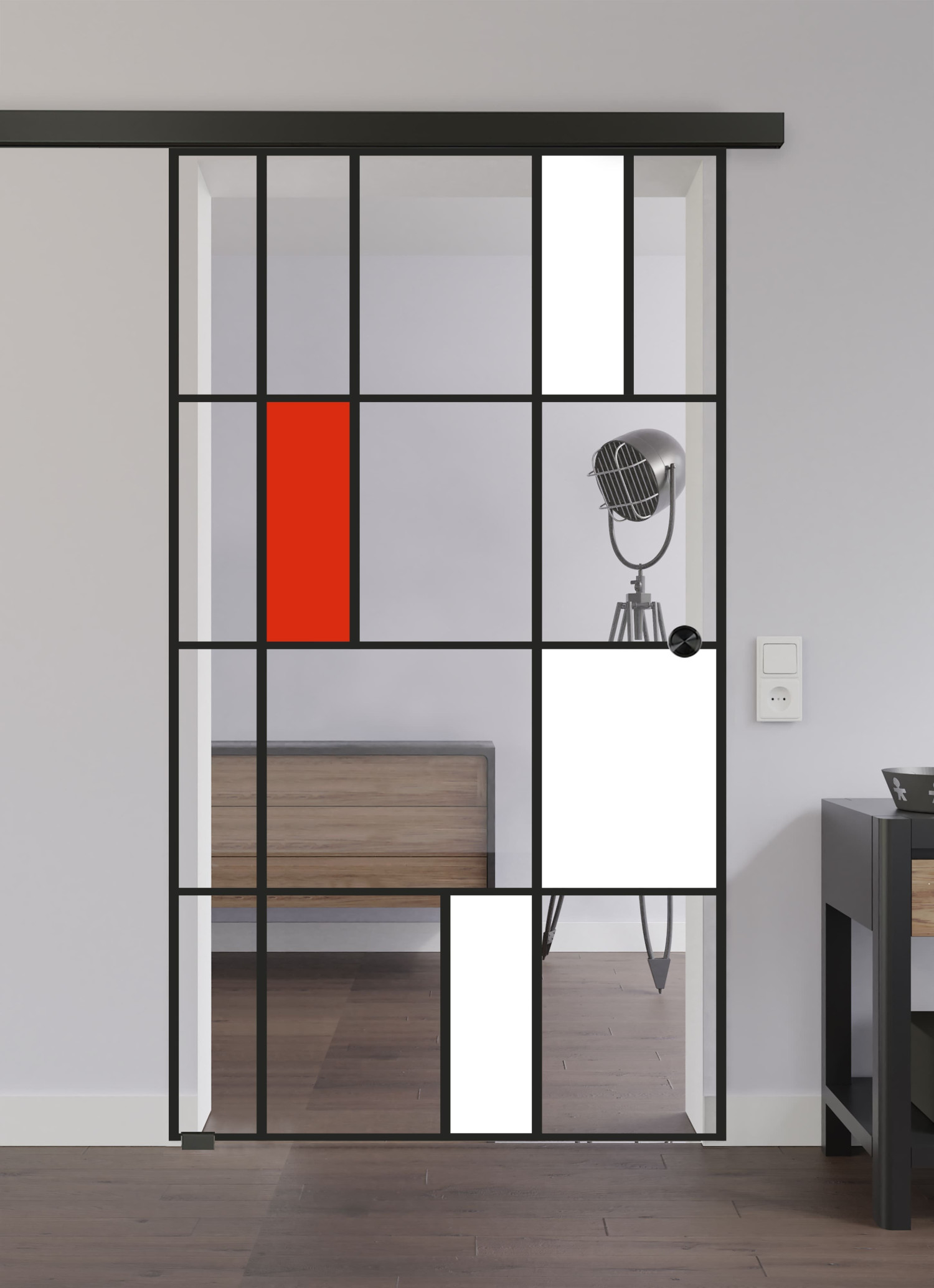 LIENBACHER GLAS Ganzglas Schiebetür Modell 629 Black Signature Klarglas